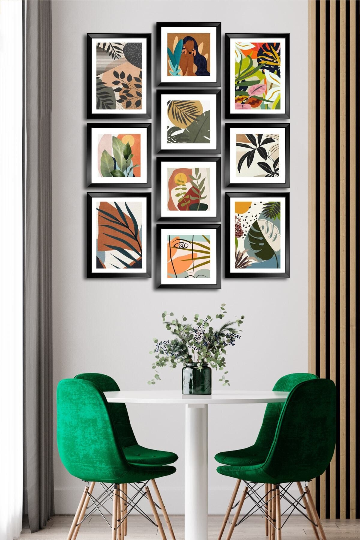 10 Parçalı Çerçeve Görünümlü Mdf Tablo Seti Flm020