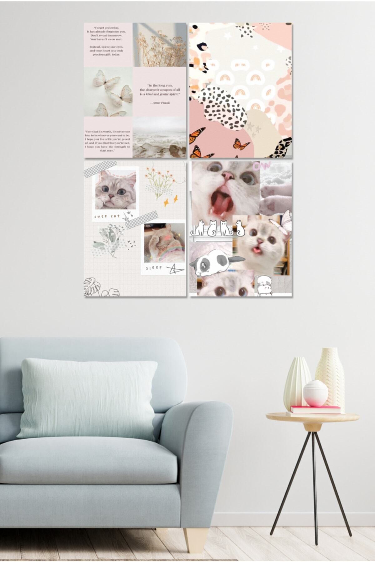 4 Parçalı Çerçeve Görünümlü Mdf Tablo Seti Dnu049