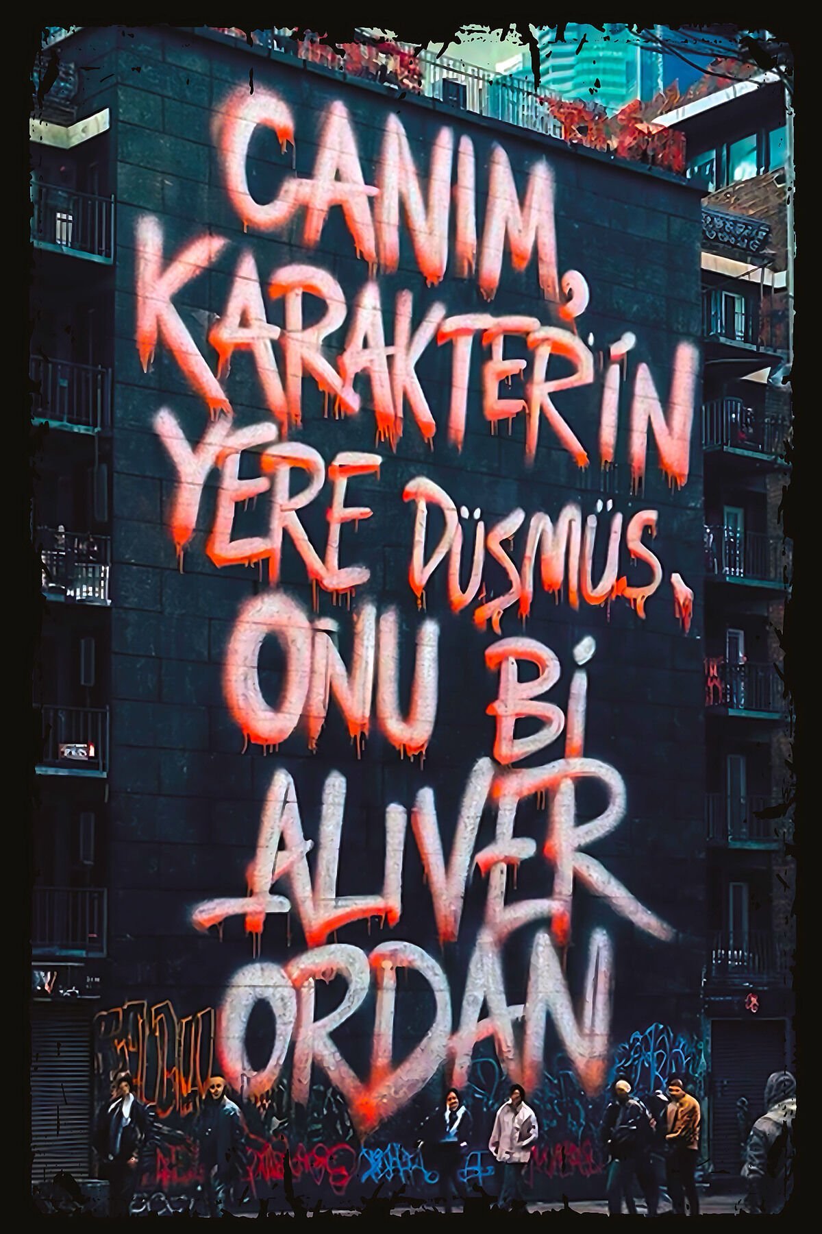 Canım Karakterin Yere Düşmüş Retro Ahşap Poster (20x30)