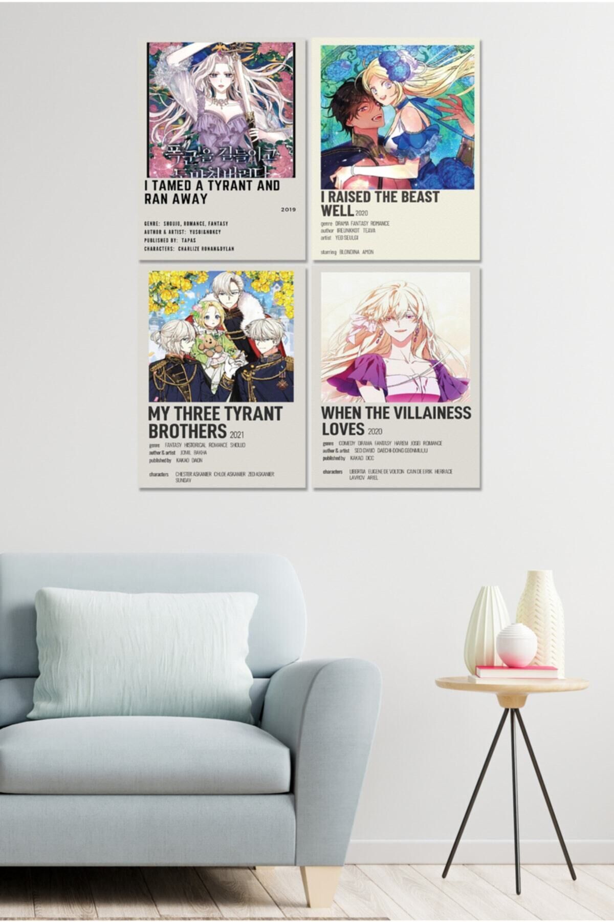 4 Parçalı Çerçeve Görünümlü Mdf Tablo Seti Dnu066