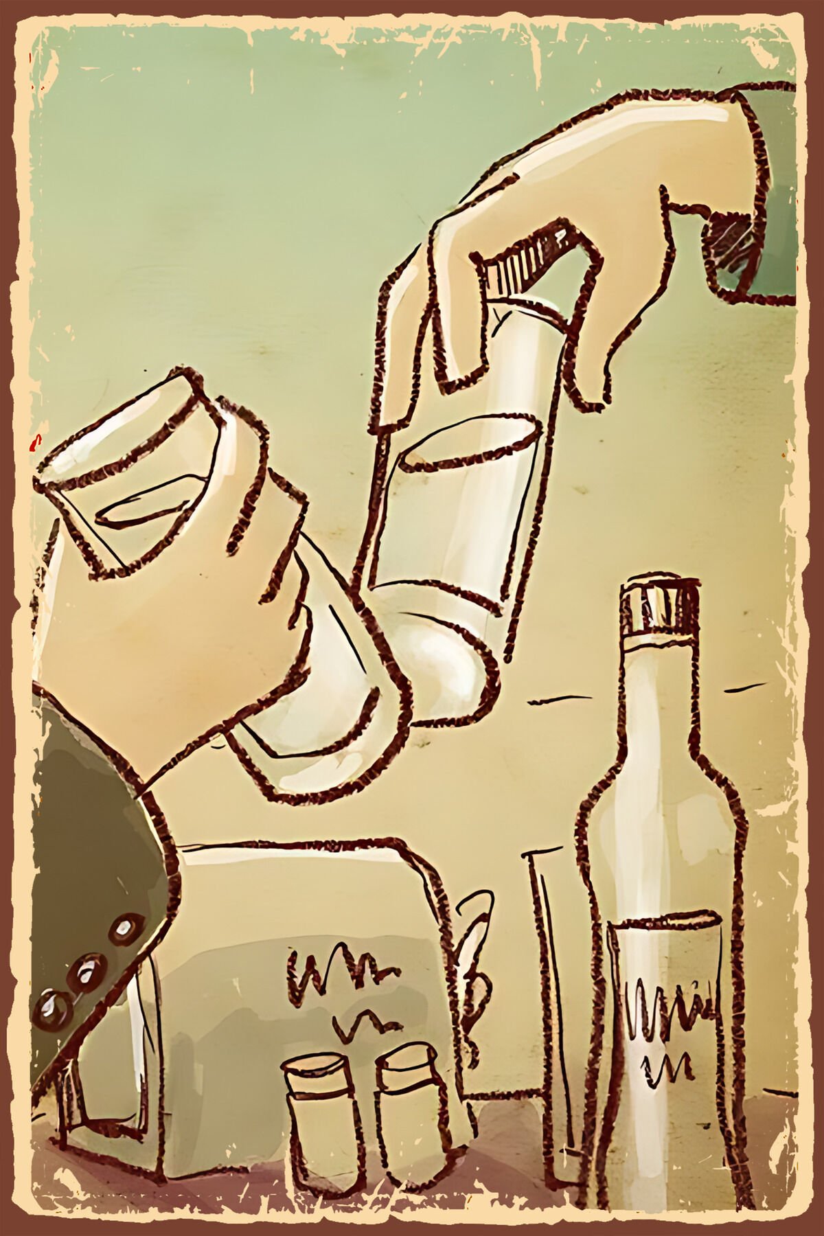 Masa Retro Ahşap Poster Tablo Dekor