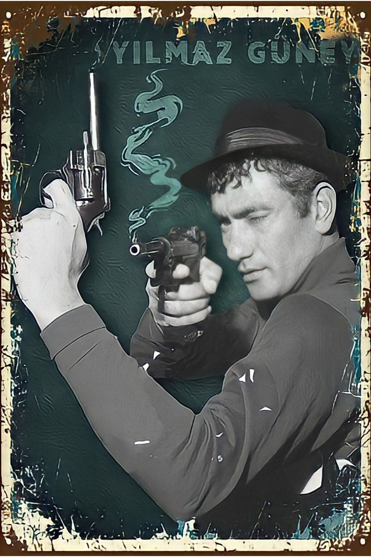 Yılmaz Güney Temalı Retro Ahşap Poster