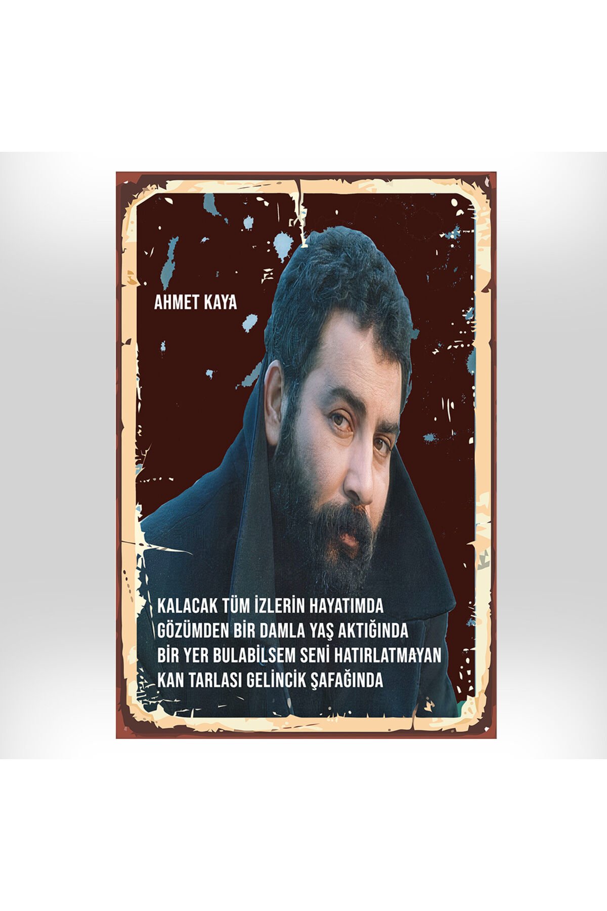 Ahmet Kaya Tasarımlı 20x30 Cm Retro Ahşap Tablo