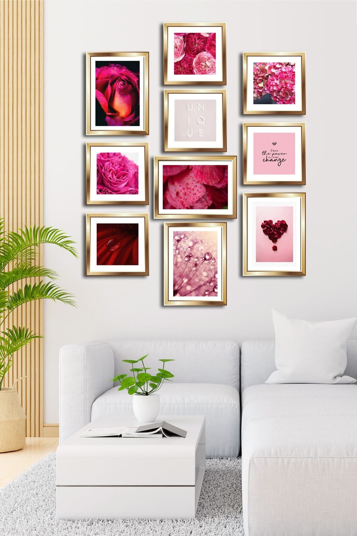 10 Parçalı Çerçeve Görünümlü Mdf Tablo Seti Flm125