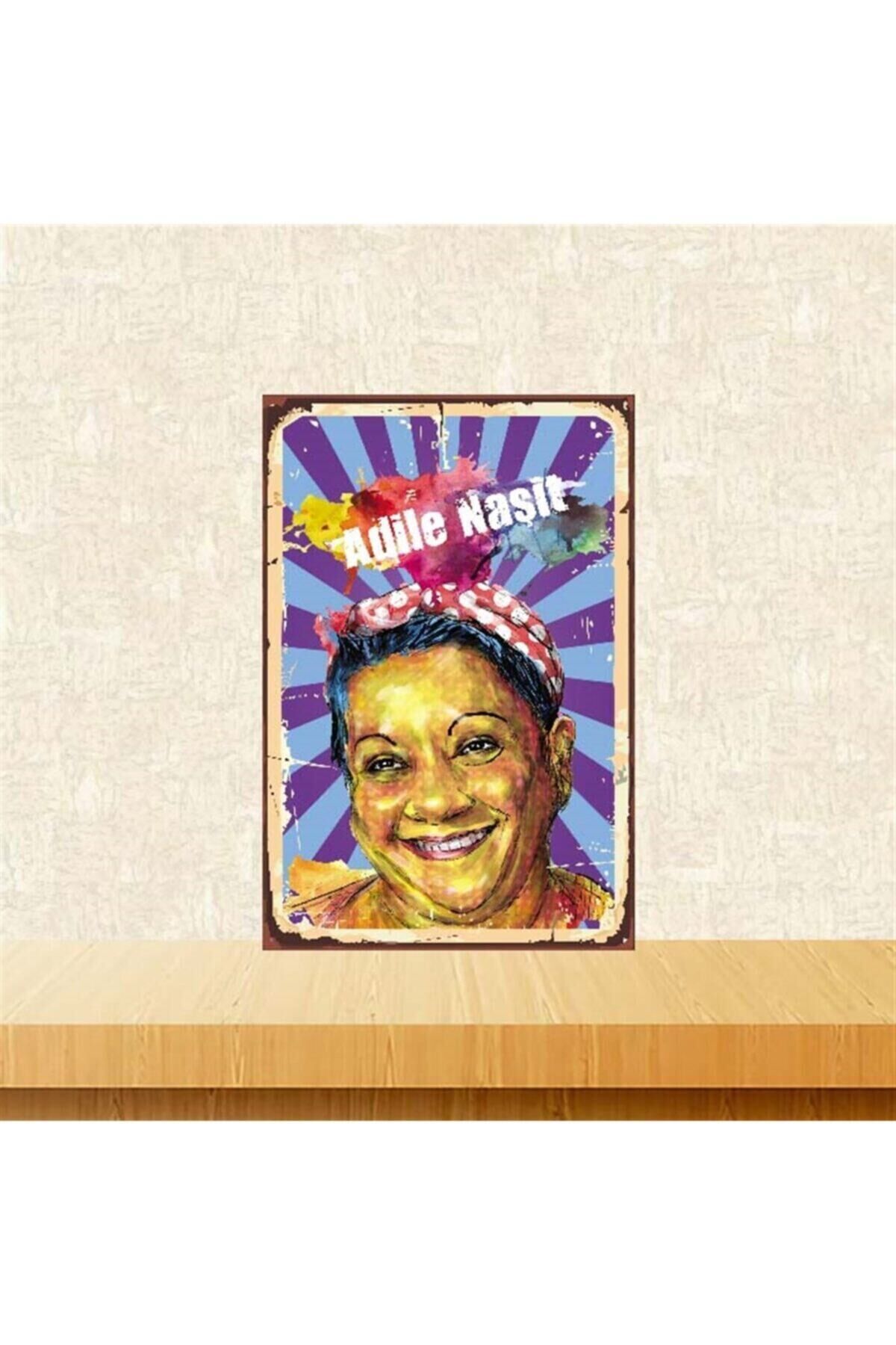 Adile Naşit 20-30 cm Retro Ahşap Poster