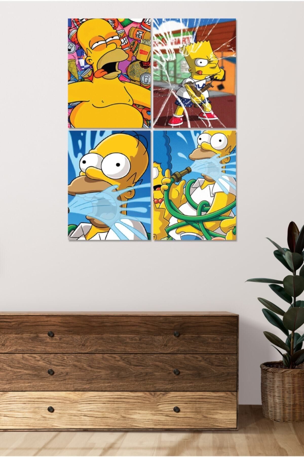 4 Parçalı Çerçeve Görünümlü Mdf Tablo Seti Dnu054