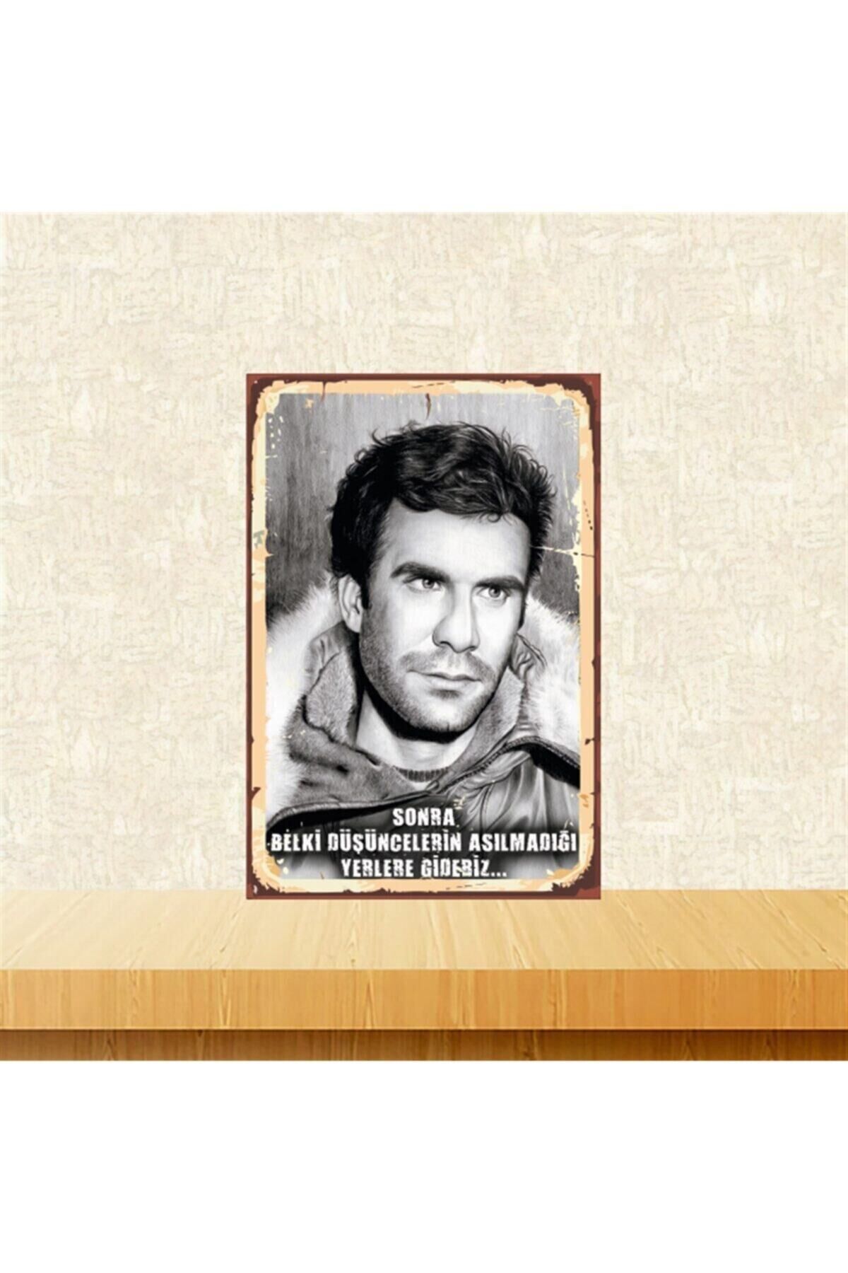 Deniz Gezmiş Düşüncelerin Asılmadığı Yerlere Gideriz 20-30 Cm Retro Ahşap Tablo Tkfx4675