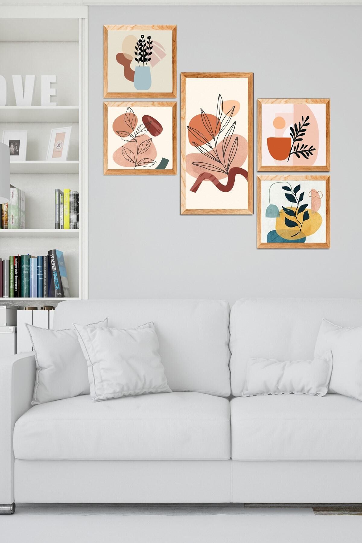 5 Parçalı Çerçeve Görünümlü Mdf Tablo Seti Atf301