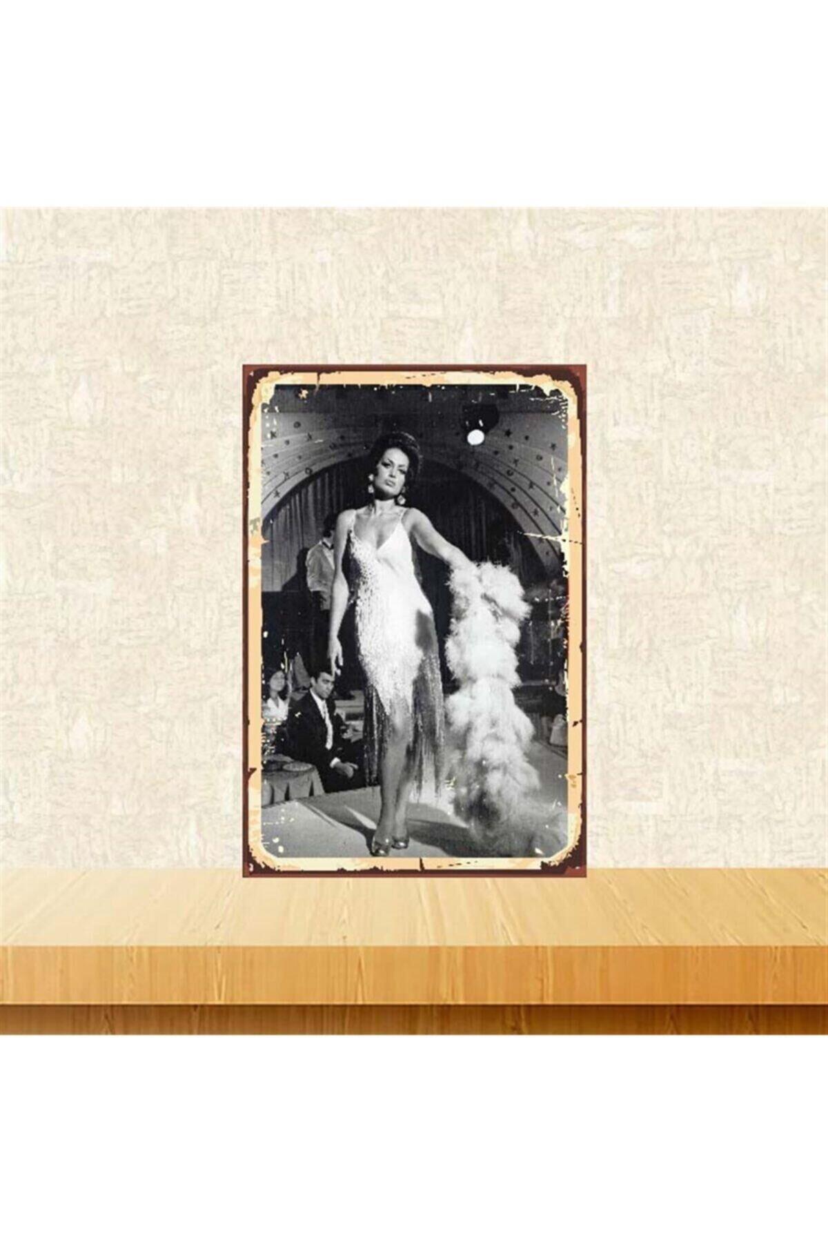 Türkan Şoray 20-30 Cm Retro Ahşap Poster Tkfx3907