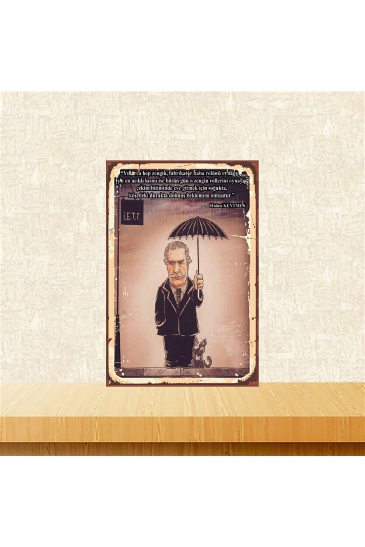 Hulusi Kentmen Replik 20-30 Cm Retro Ahşap Tablo Tkfx4956