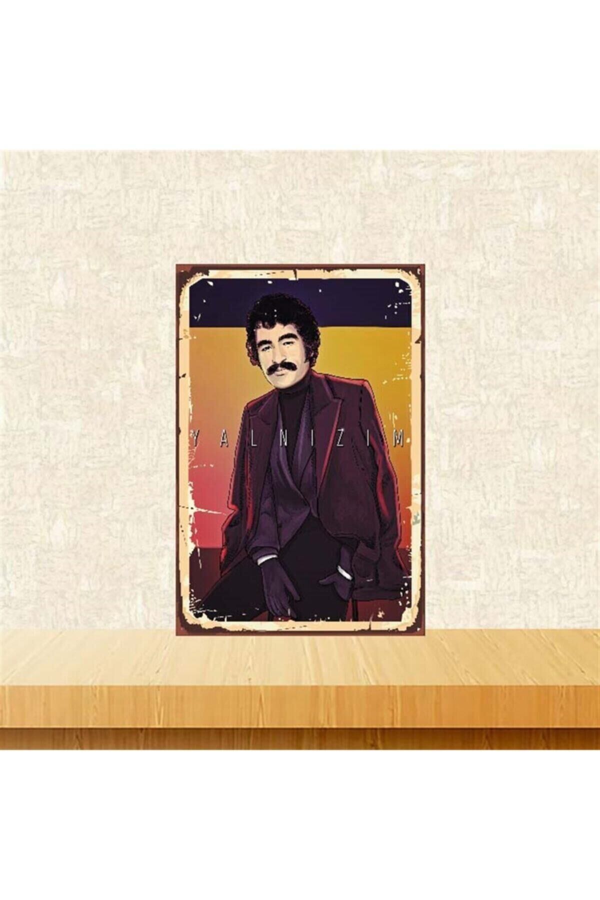İbrahim Tatlıses Yanlızım Retro Ahşap Poster 20x30 cm