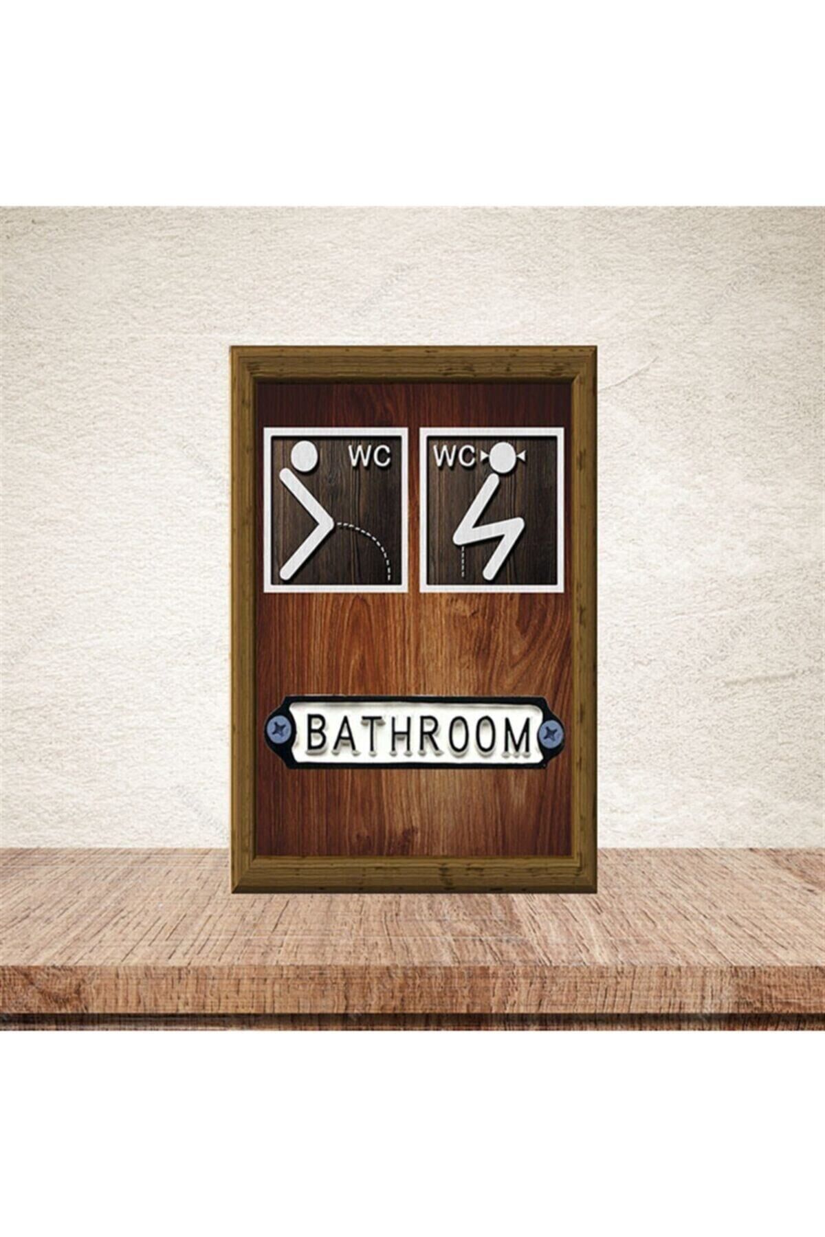 Bathroom Wc 20-30 Cm Retro Ahşap Poster