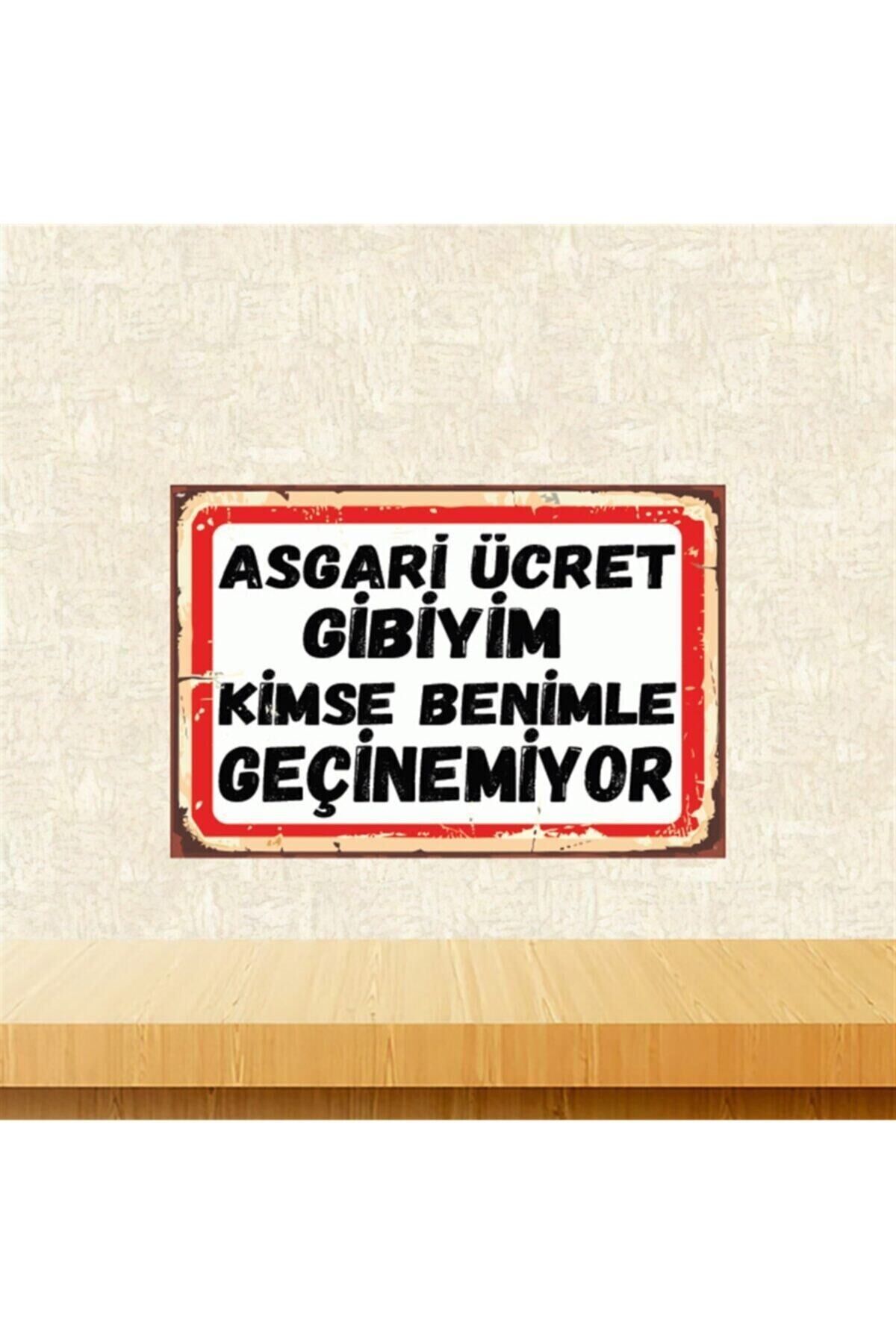 Asgari Ücret Gibiyim 20-30 Cm Retro Ahşap Poster Tkfx4444
