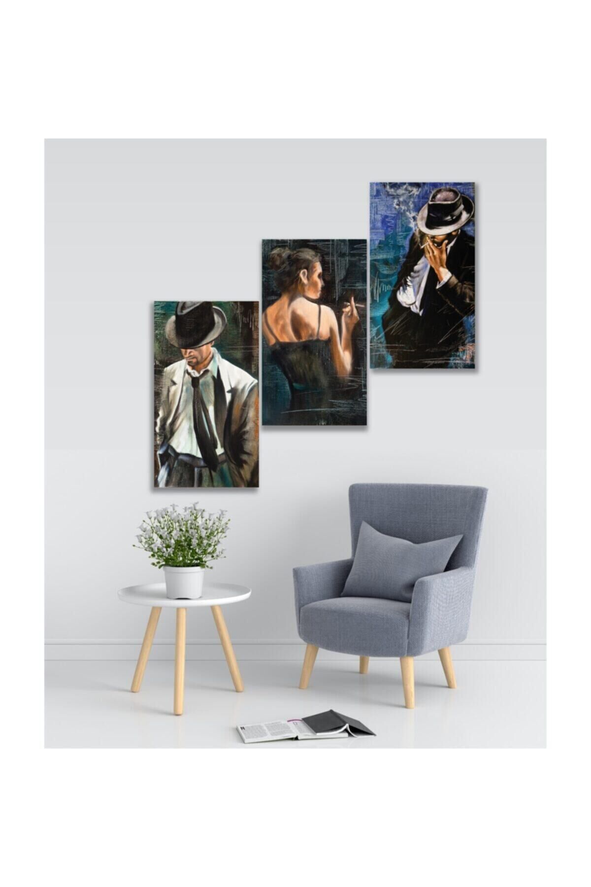 Hediyelik,dekoratif- Portreler 3 Parça Mdf Tablo 2