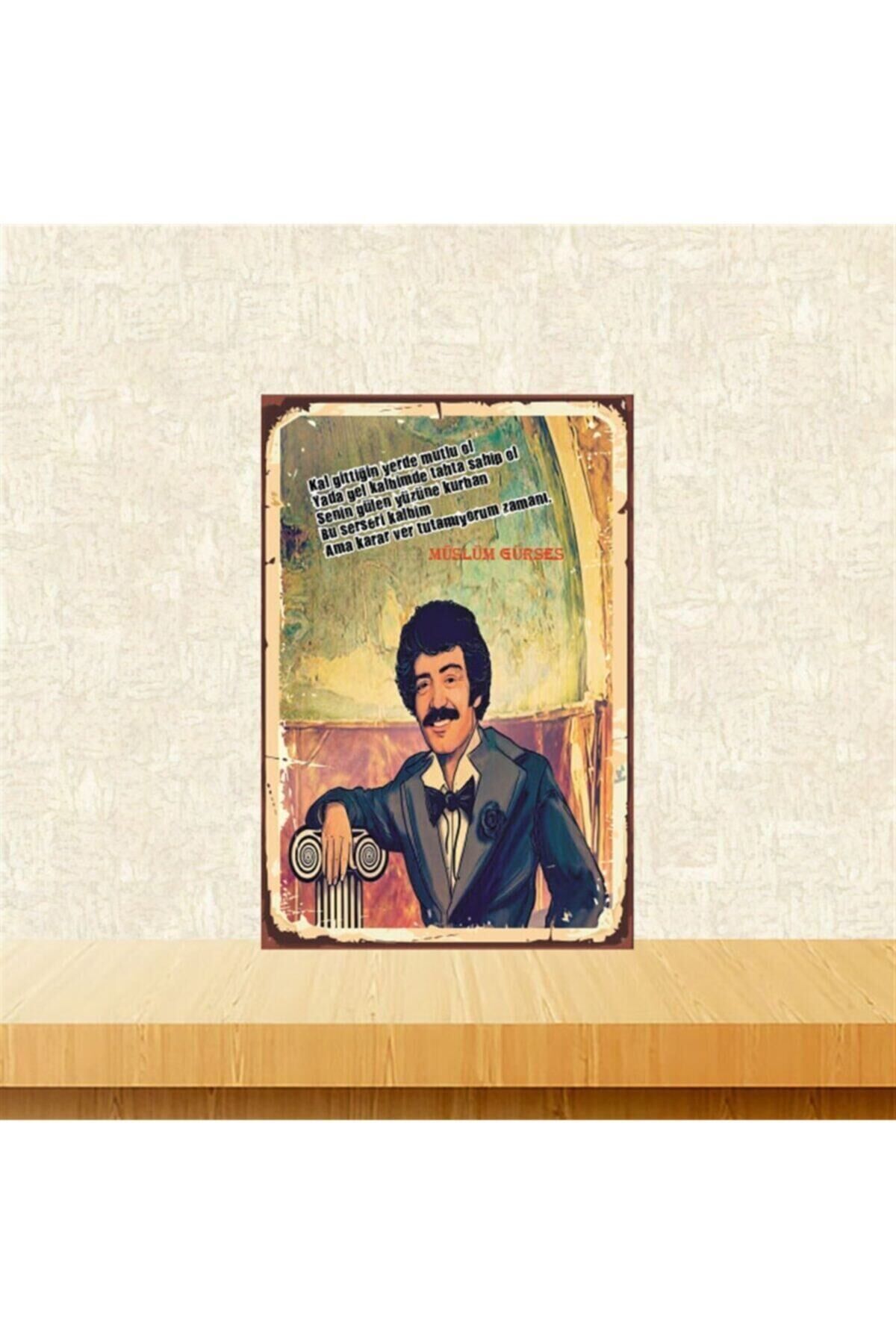 Müslüm Gürses 20-30 Cm Retro Ahşap Poster Tkfx4068