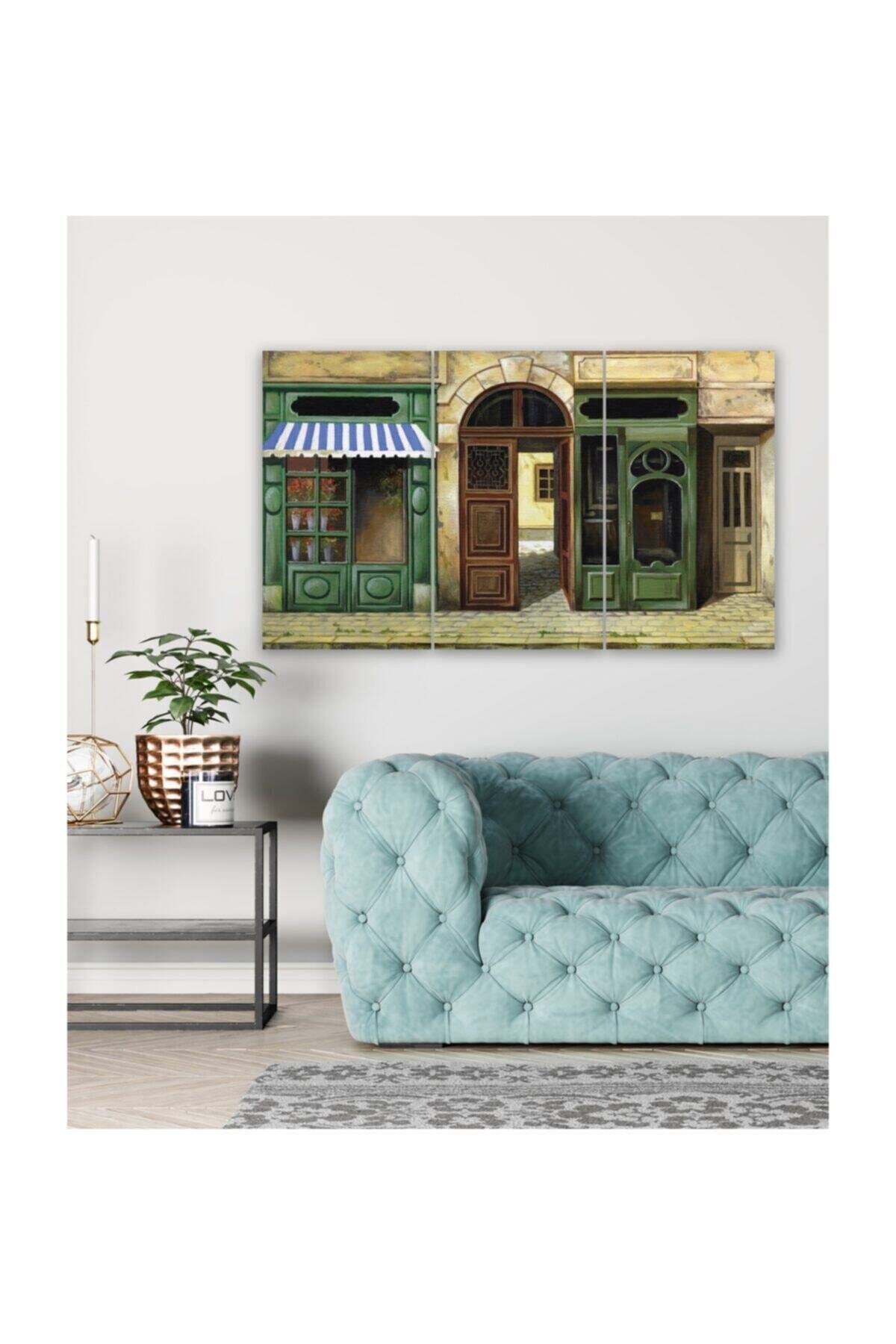 Hediyelik,dekoratif- Tarihi Bina 3 Parça Mdf Tablo