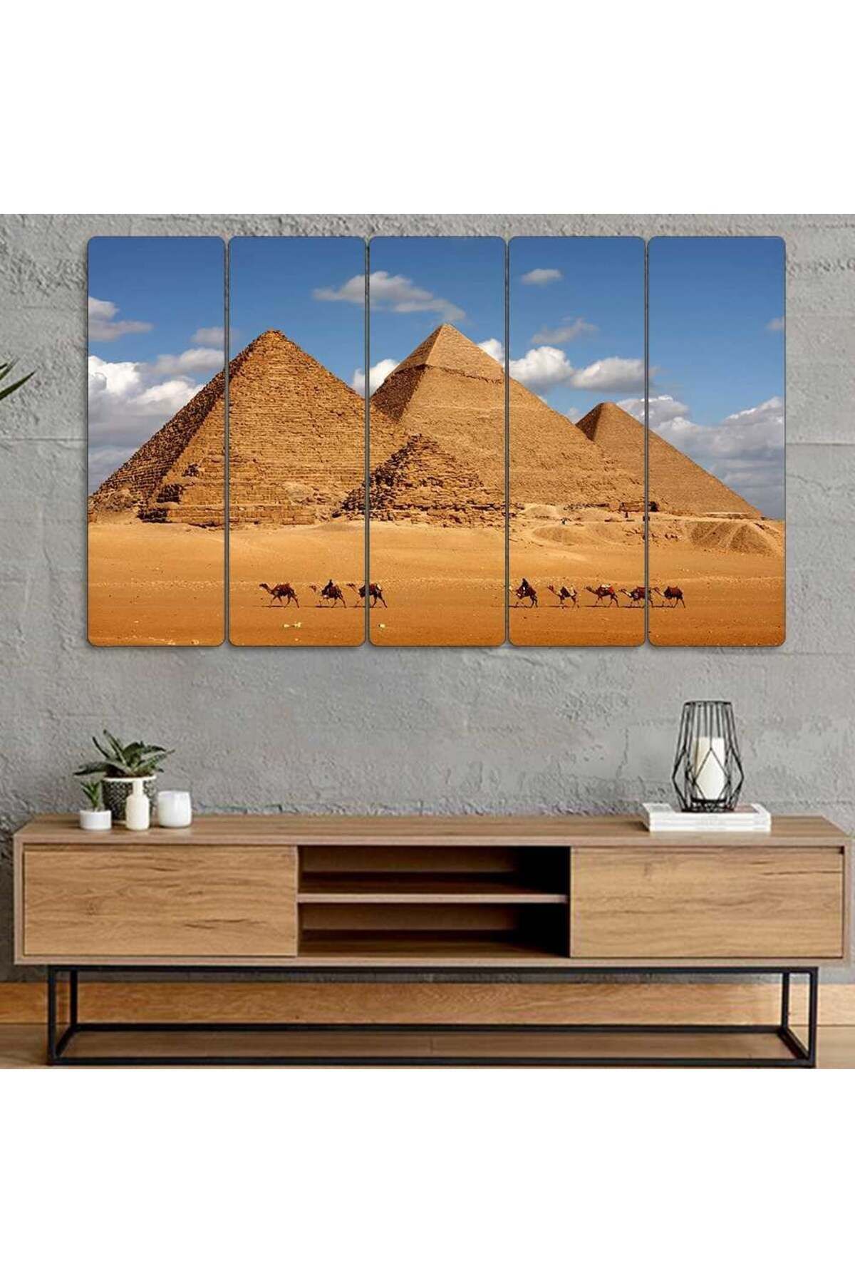 Mısır, Keops Piramidi, Piramitler, Çöl - 5 Parçalı Tablo