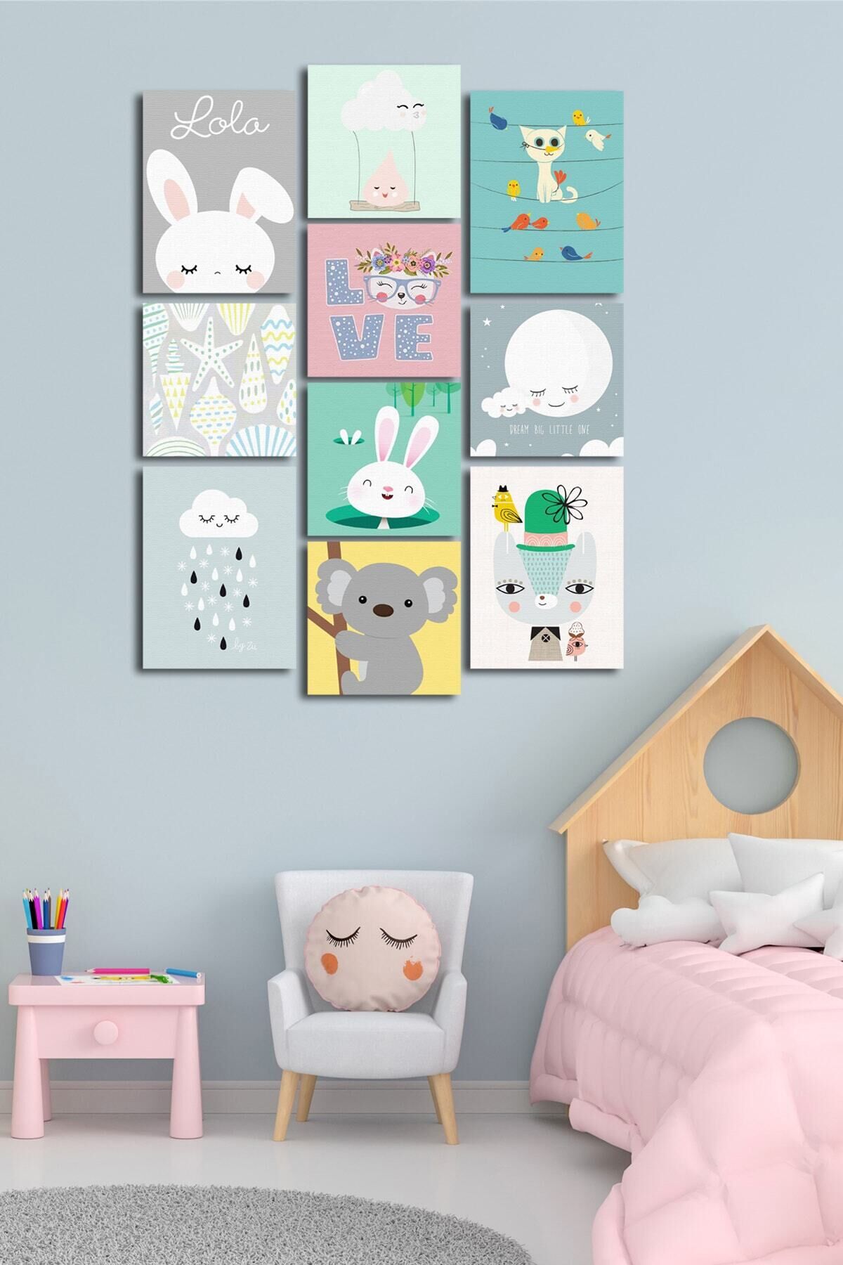 10 Parçalı Çerçeve Görünümlü Mdf Tablo Seti Flm010