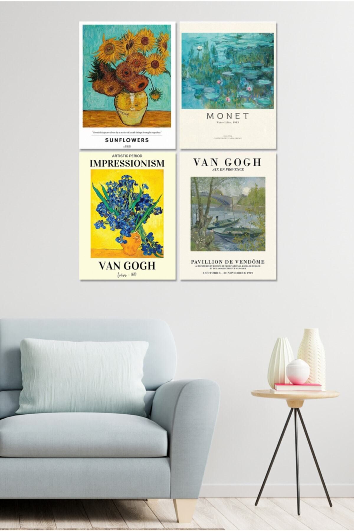 4 Parçalı Çerçeve Görünümlü Mdf Tablo Seti Dnu062