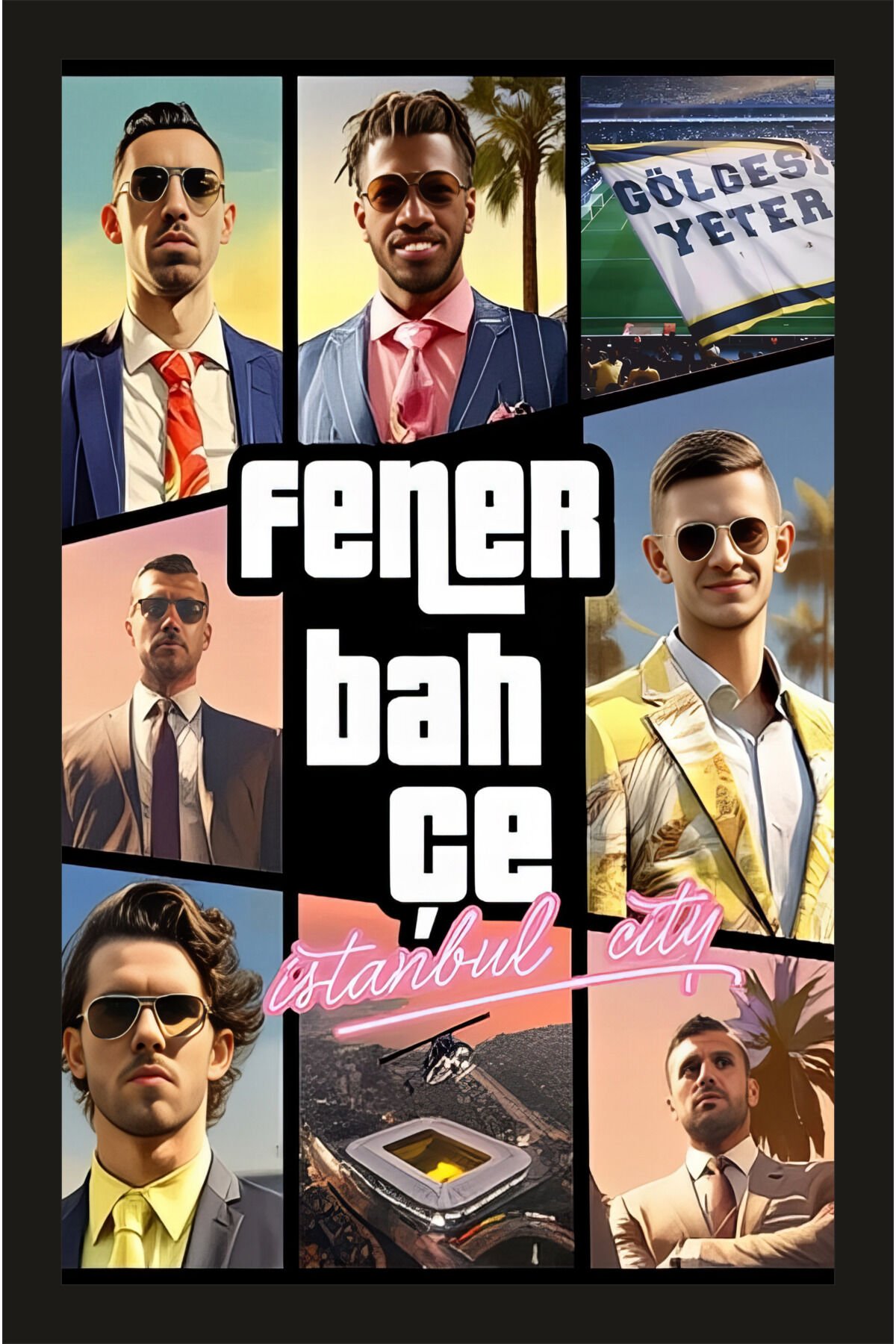 Fenerbahçe GTA Vice City Temalı Dekoratif MDF Tablo