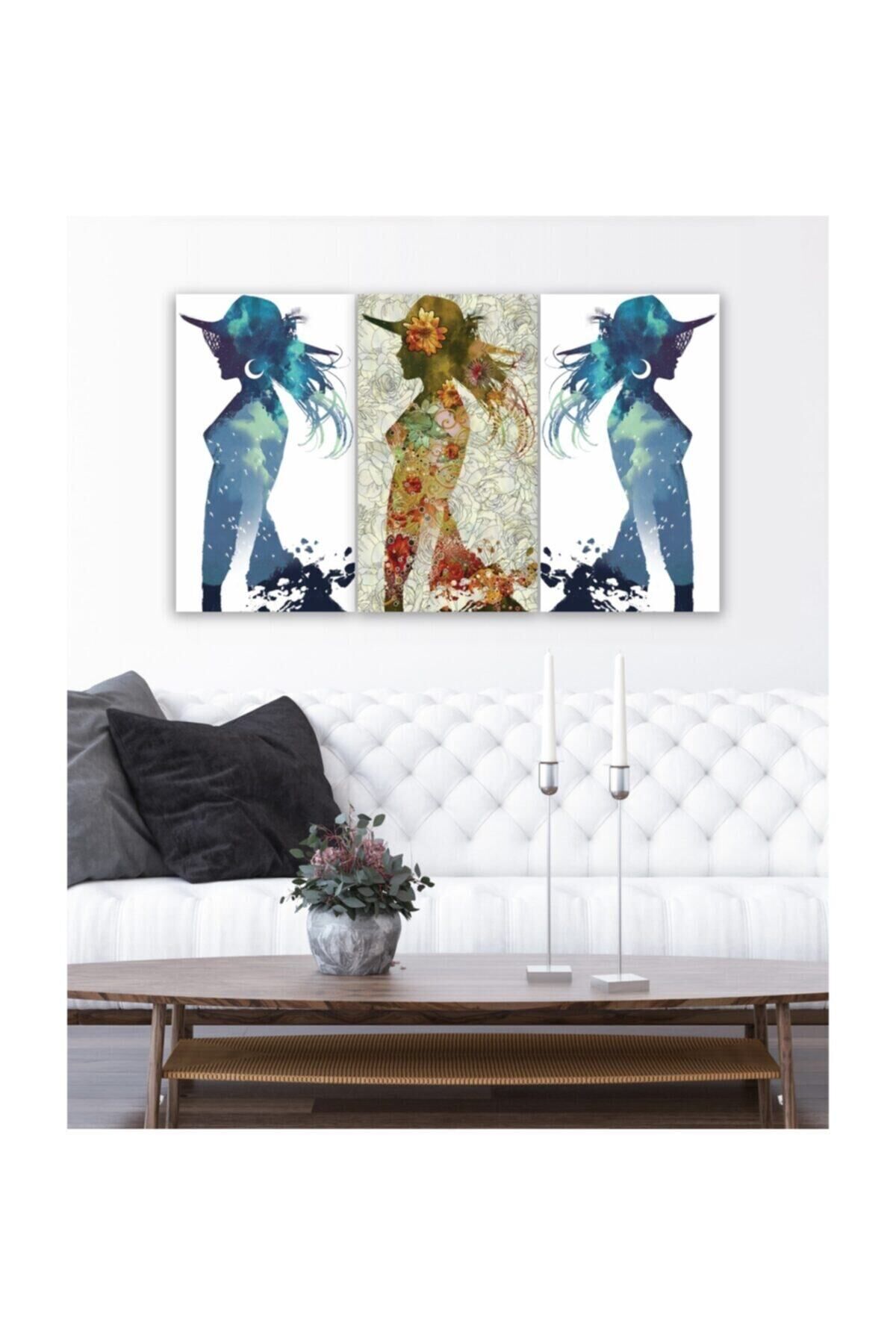 Hediyelik,dekoratif- Silüitler 3 Parça Mdf Tablo