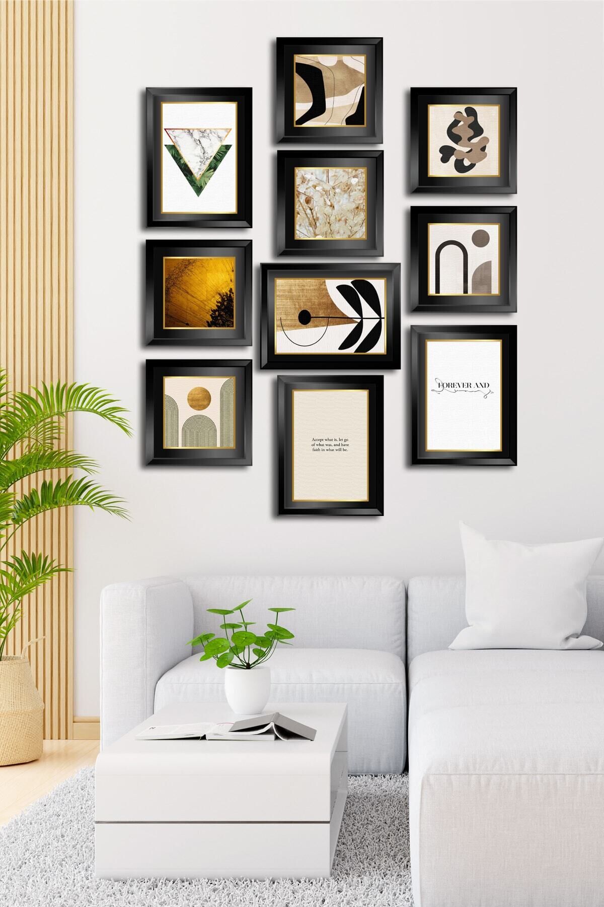 10 Parçalı Çerçeve Görünümlü Mdf Tablo Seti Flm123