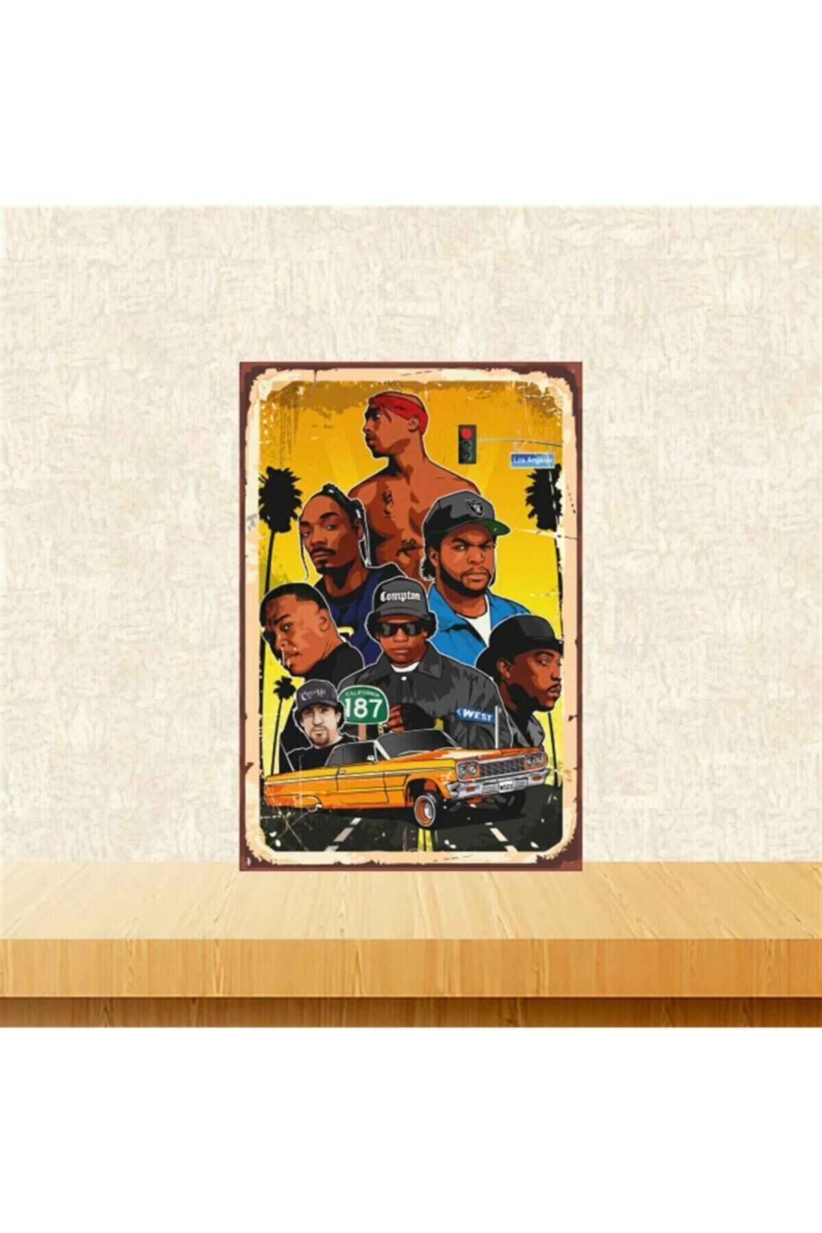 Biggie And Tupac 20-30 Cm Retro Ahşap Tablo Tkfx4704