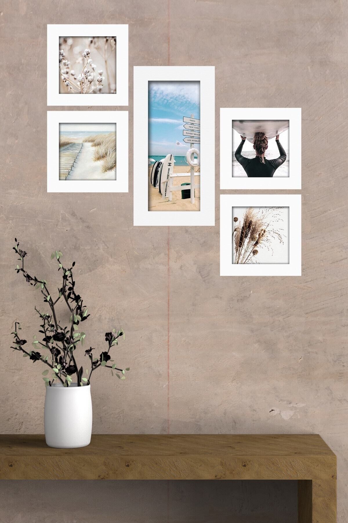 Collage Style 5 Parçalı Mdf Tablo Atf245