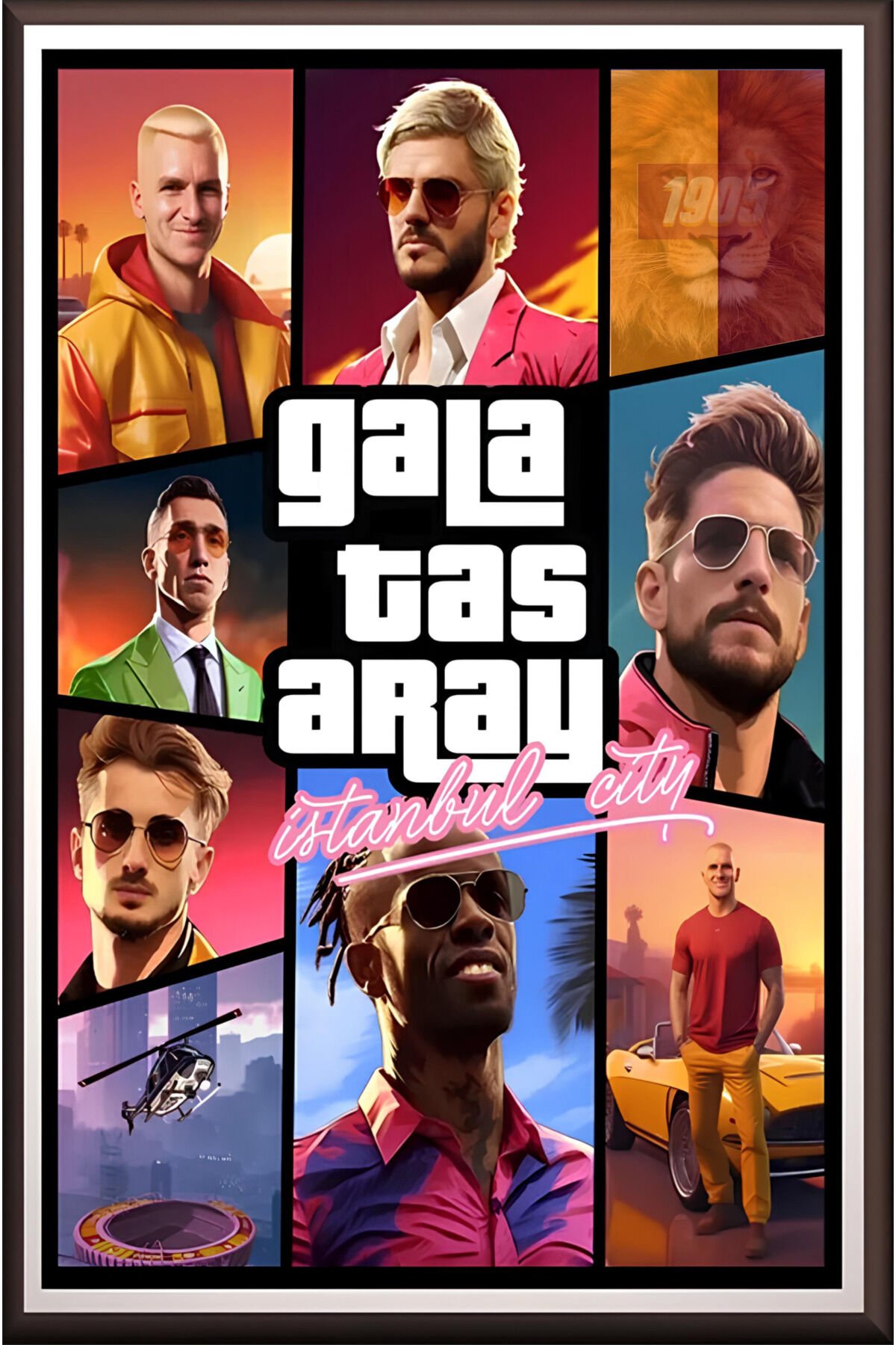 Galatasaray GTA Vice City Temalı Dekoratif MDF Tablo