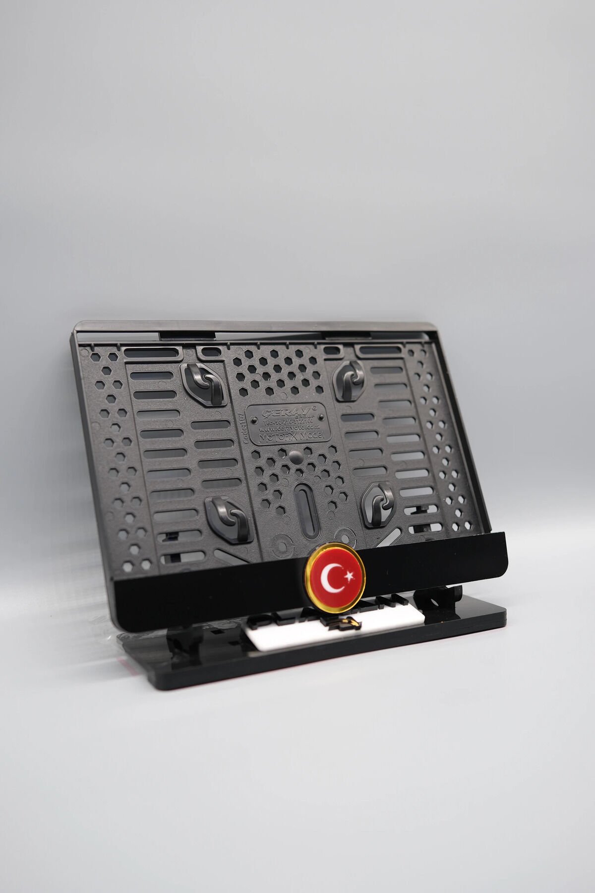 GOLD TÜRK BAYRAĞI 3D KABARTMALI PLEKSİ MOTOR PLAKALIĞI