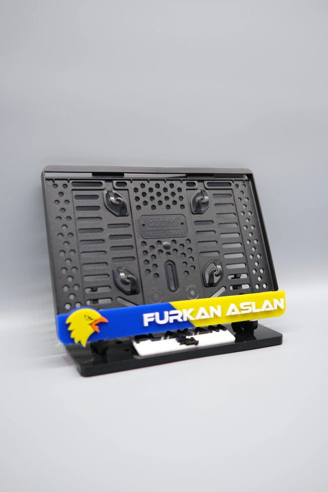 SARI LACİVERT TARAFTAR 3D KABARTMALI KİŞİYE ÖZEL İSİMLİ PLEKSİ MOTOR PLAKALIĞI