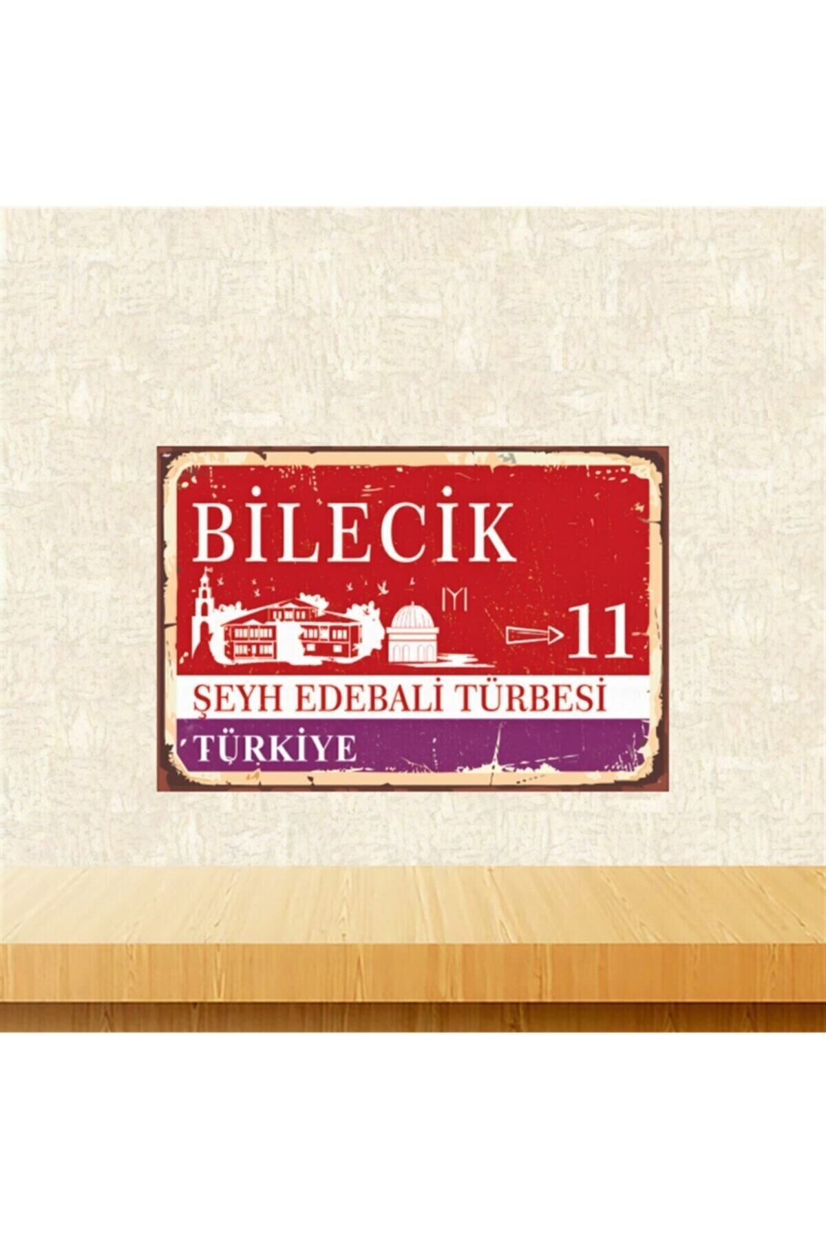 Bilecik Şeyh Edebali Türbesi Retro Ahşap Tablo Tkfx5799