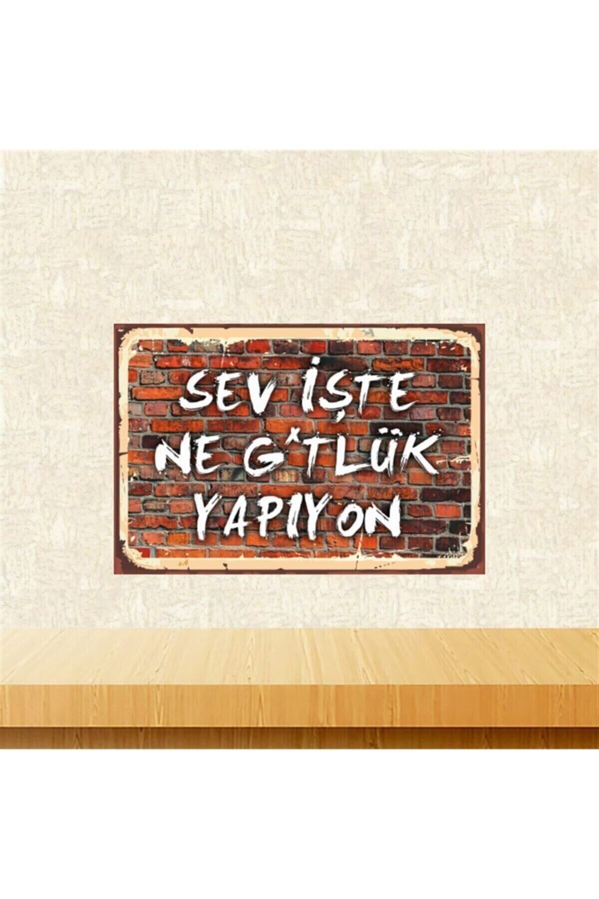 Sev Işte 20-30 Cm Retro Ahşap Tablo Tkfx5465