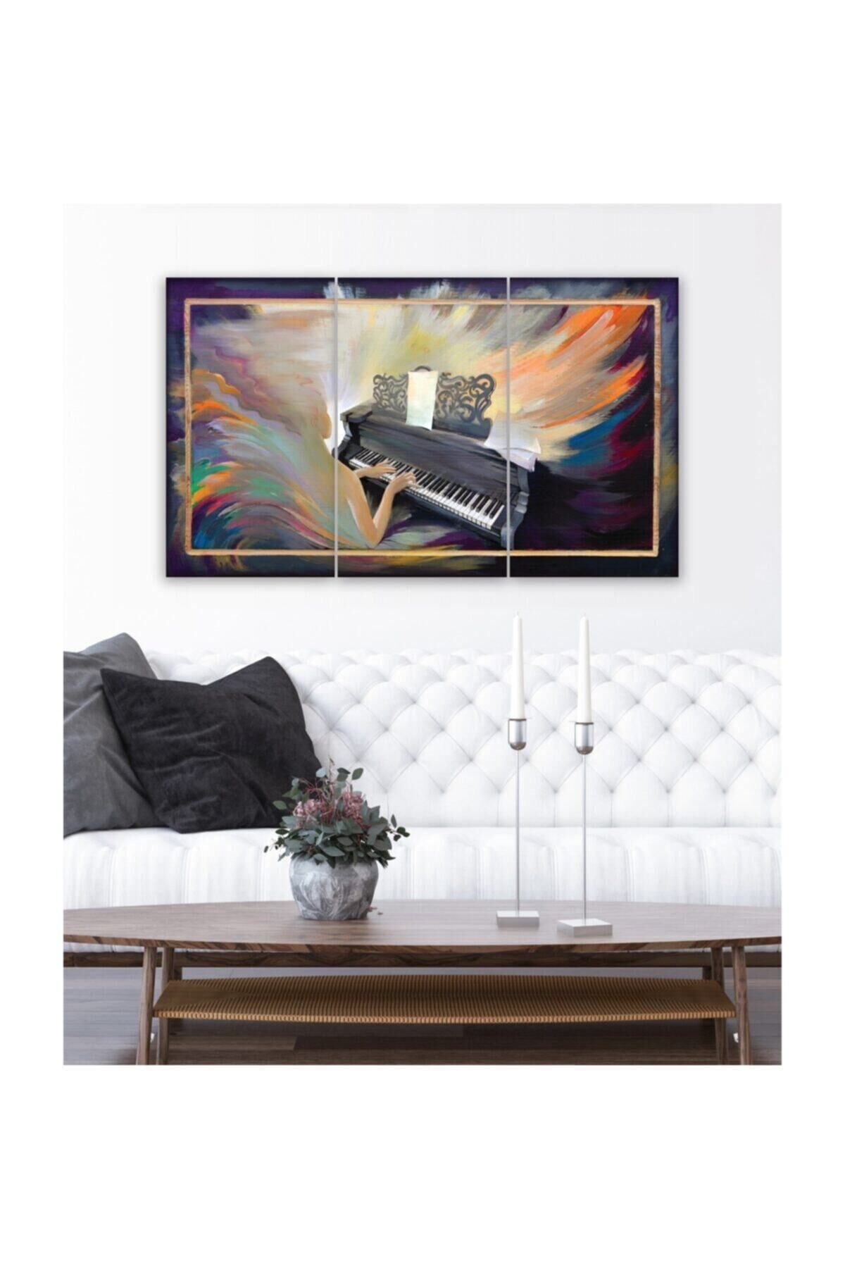 Hediyelik,dekoratif- Piyanist 3 Parça Mdf Tablo