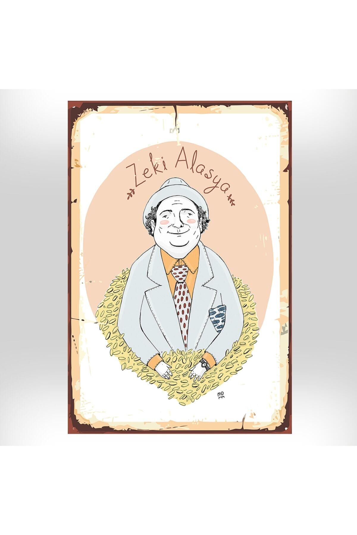 Zeki Alasya Tasarımlı 20x30 Cm Retro Ahşap Tablo