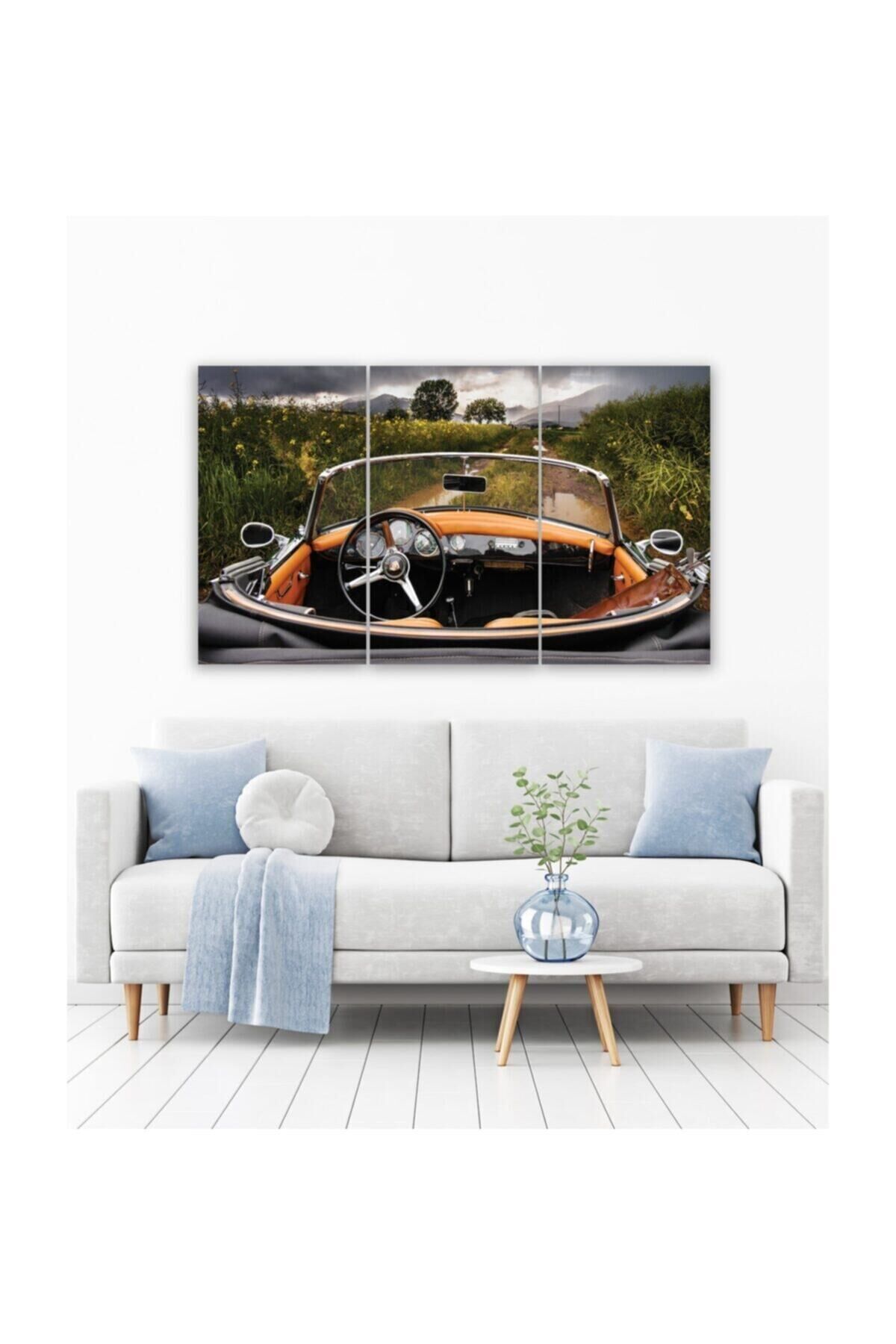 Hediyelik,dekoratif- Klasik Araba 3 Parça Mdf Tablo 4