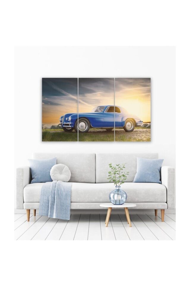 Hediyelik,dekoratif- Klasik Araba 3 Parça Mdf Tablo 3