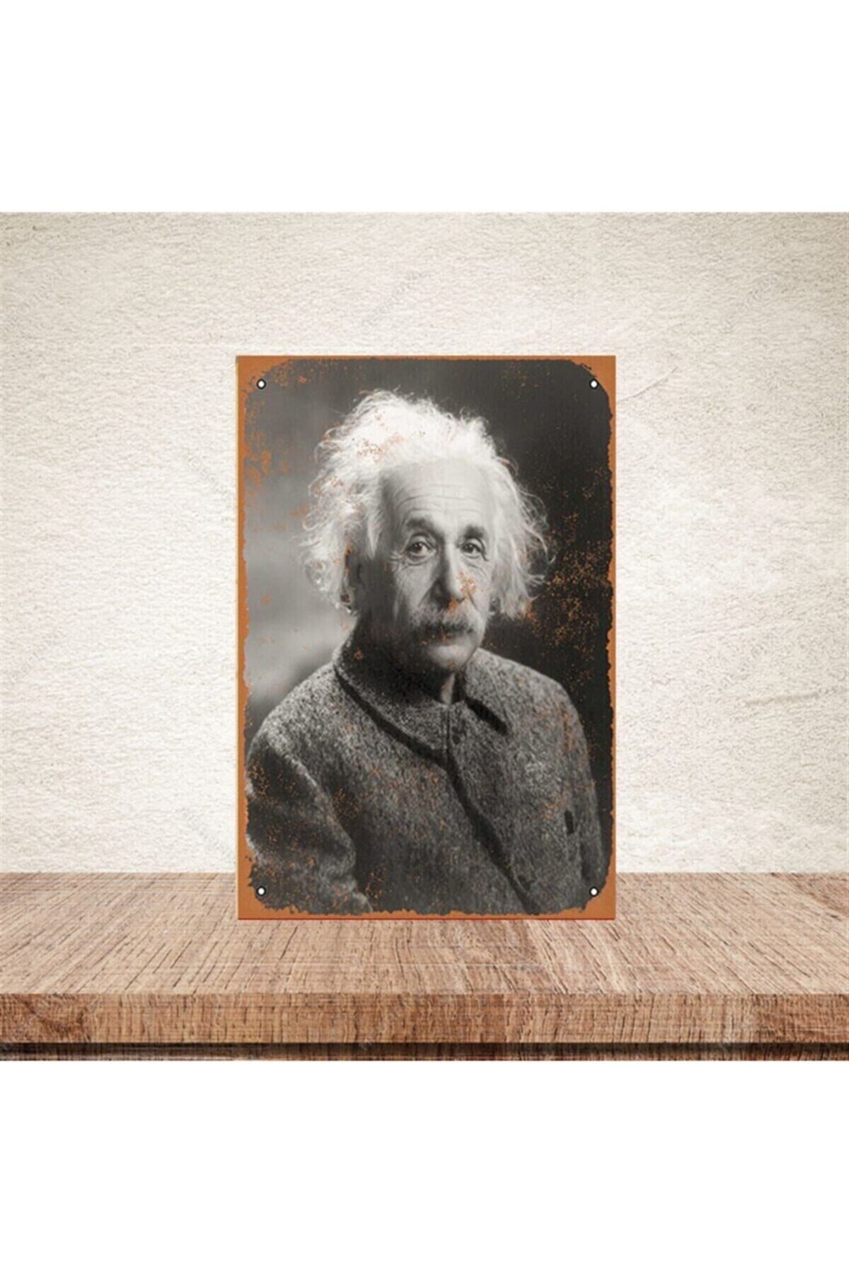 Albert Einstein 20-30 Cm Retro Ahşap Poster
