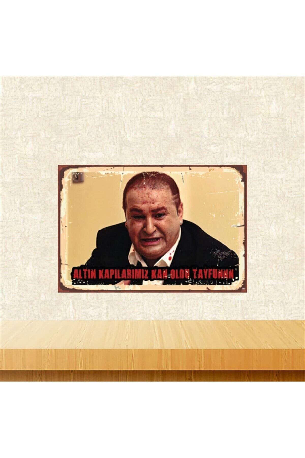 Kolpaçino Kan Oldu Tayfunnn 20-30 Cm Retro Ahşap Poster Tkfx4369