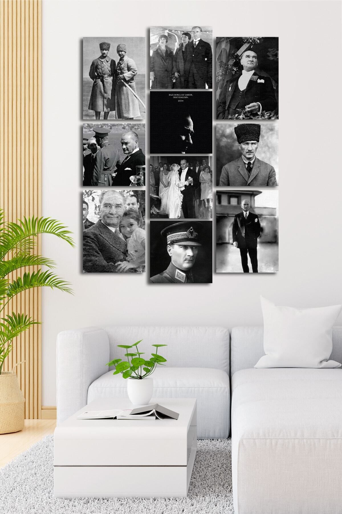 10 Parçalı Çerçeve Görünümlü Mdf Tablo Seti Flm009