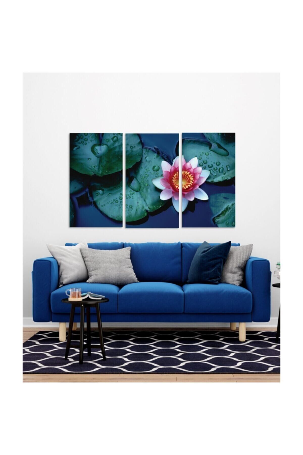 Hediyelik,dekoratif- Nilüfer Çiçeği 3 Parça Mdf Tablo