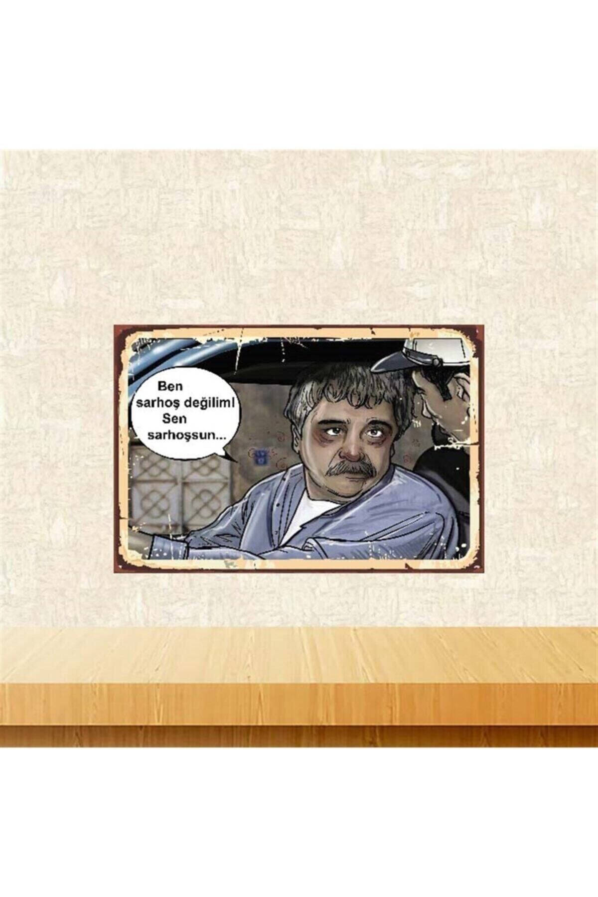 Ben Sarhoş Değilim Retro Ahşap Poster 20x30 Cm