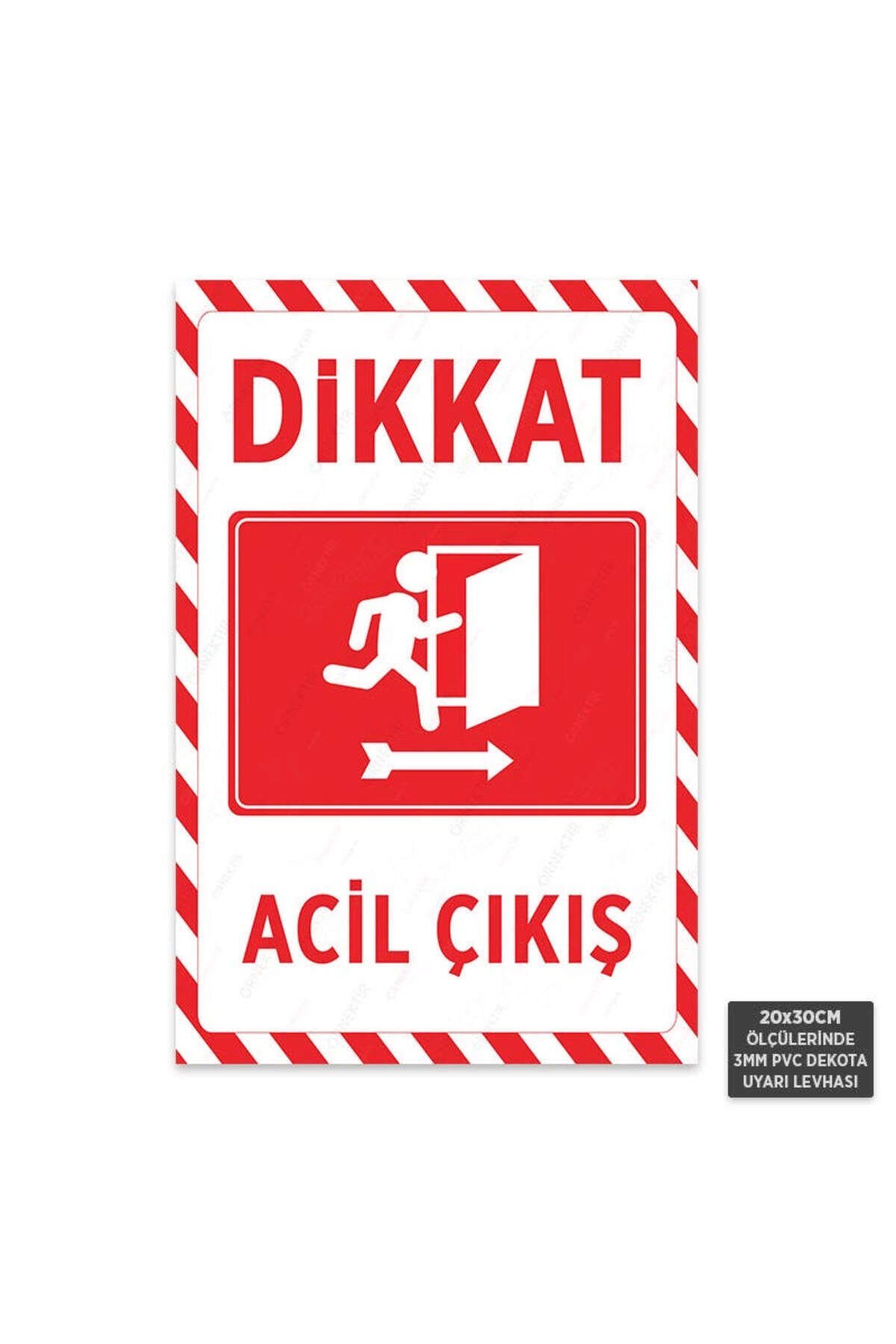 U1206 - Acil Çıkış Sağ Yöne Doğru Dekota Uyarı Levhası (20x30cm)