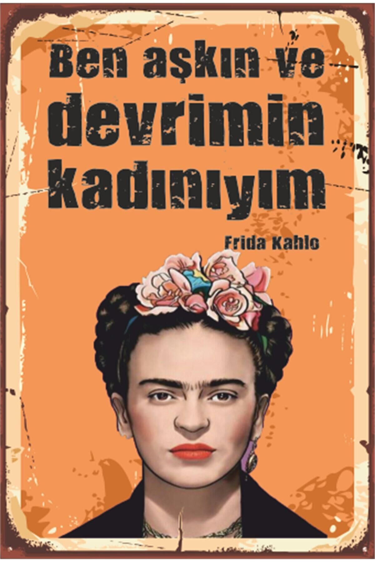 Ben Aşkın Ve Devrimin Kadınıyım Feminizm Retro Ahşap Poster