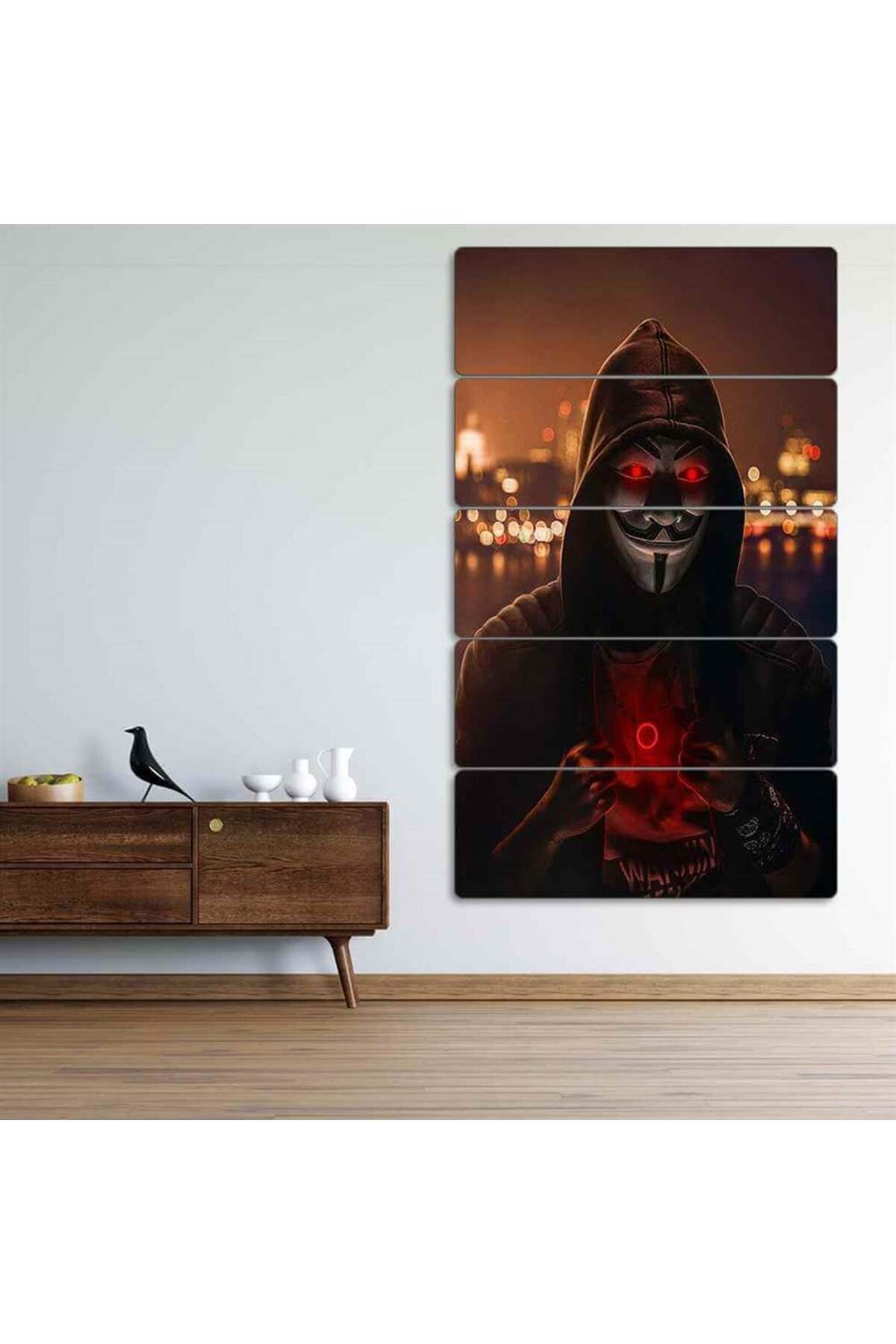 Maskeli ve Kapüşonlu, Genç - 5 Parçalı Tablo