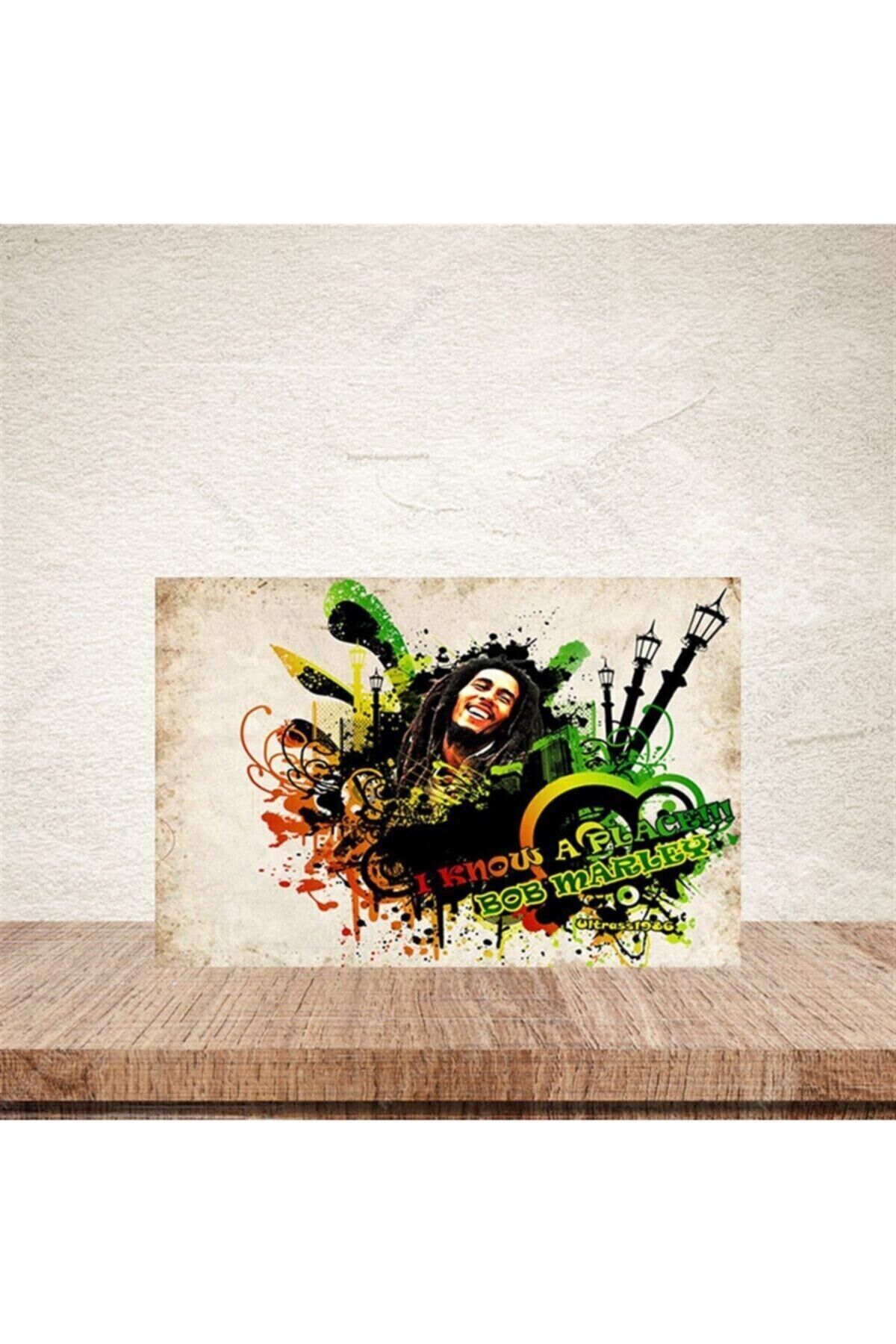 Bob Marley 20-30 cm Retro Ahşap Poster