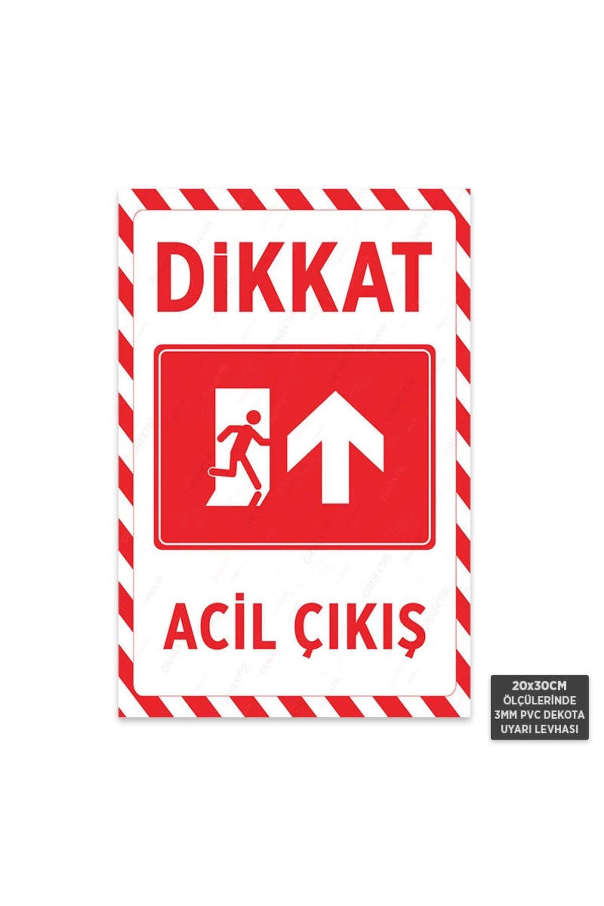 U1226 - Acil Çıkış Sağ Yöne Yukarı Dekota Uyarı Levhası (20x30cm)