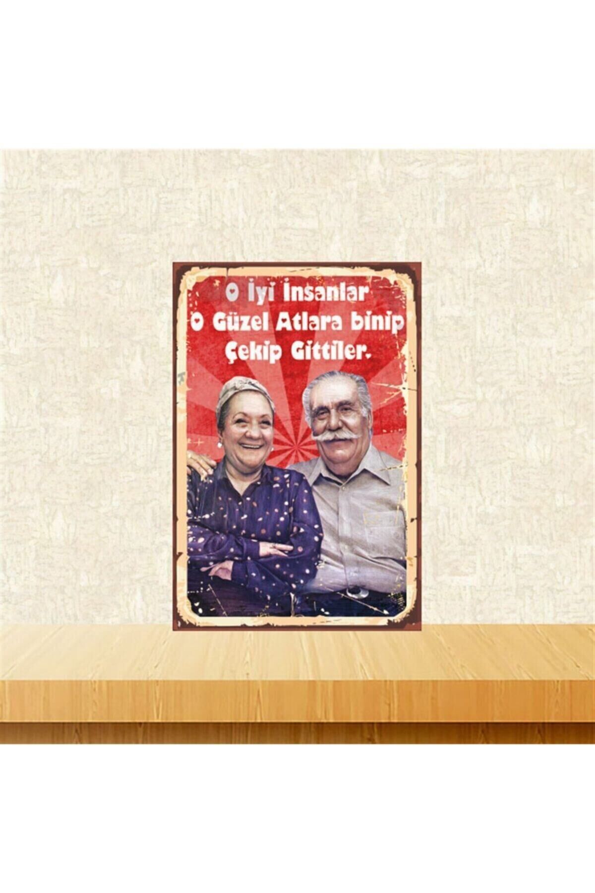 Hulusi Kentmen Adile Naşit O Iyi Insanlar 20-30 Cm Retro Ahşap Tablo Tkfx4903