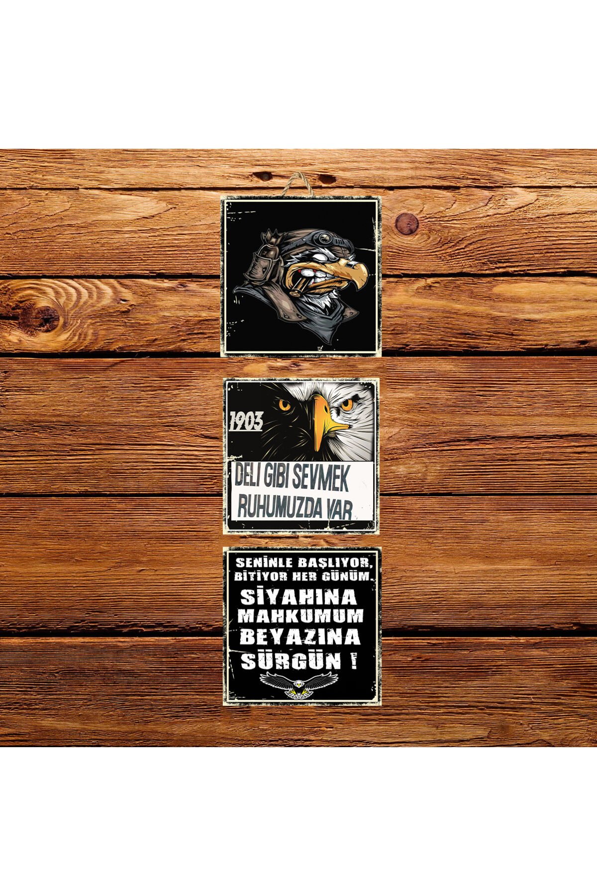 Taraftar Temalı Üçlü 15x15 CM Set 02