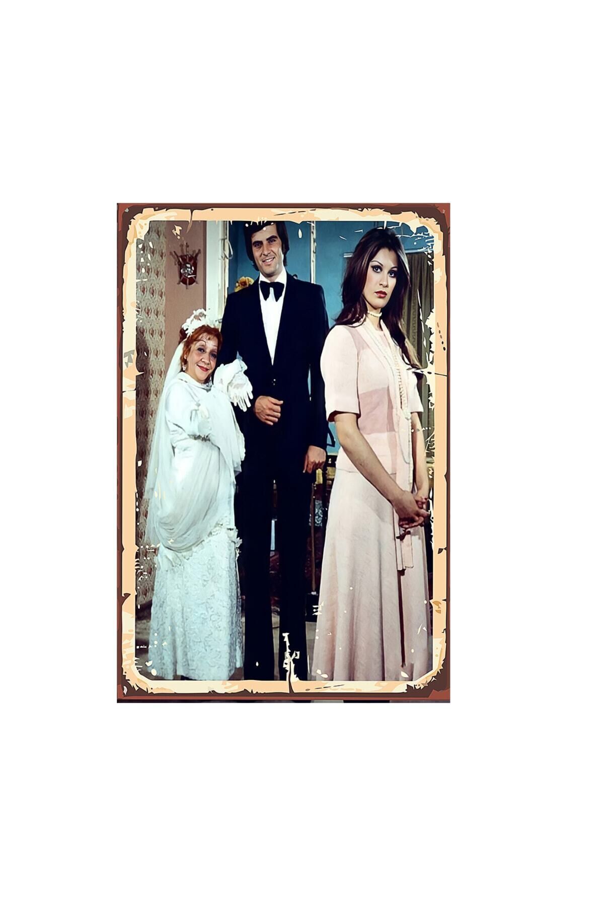 Tarık Akan Adile Naşit Gülşen Bubikoğlu Tasarımlı 20x30 Cm Retro Ahşap Tablo